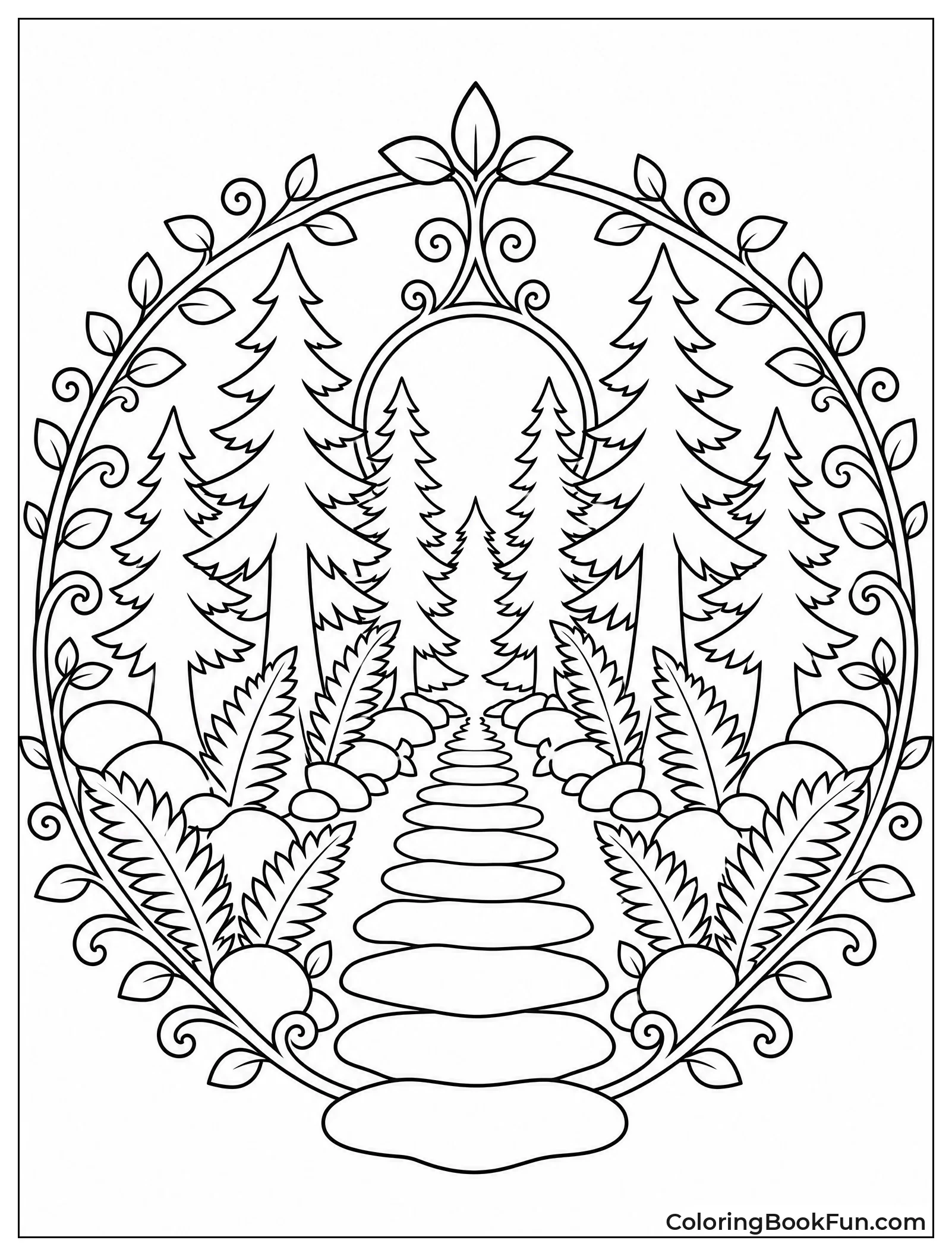 Path Through Enchanted Forest Mandala