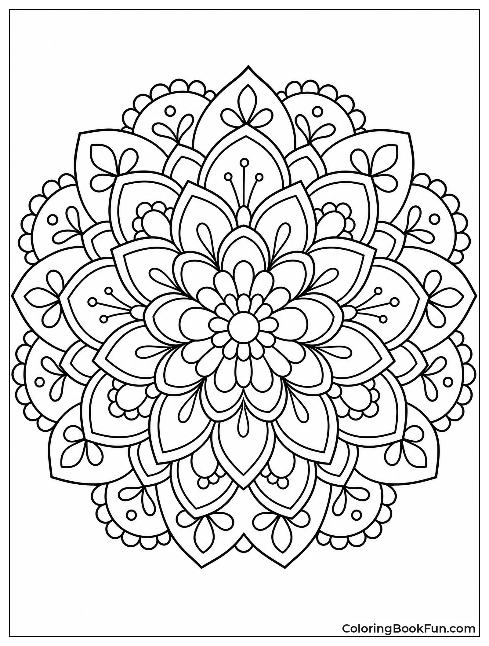 Overlapping Petals in Floral Mandala