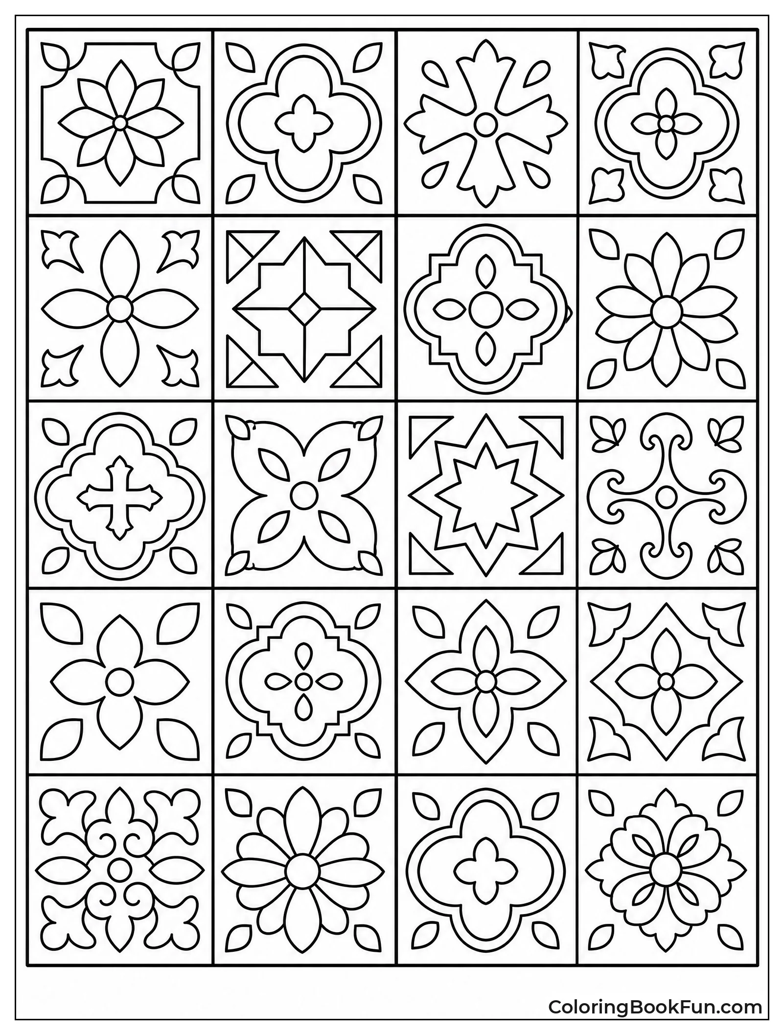 Decorative Tiles in Grid Layout