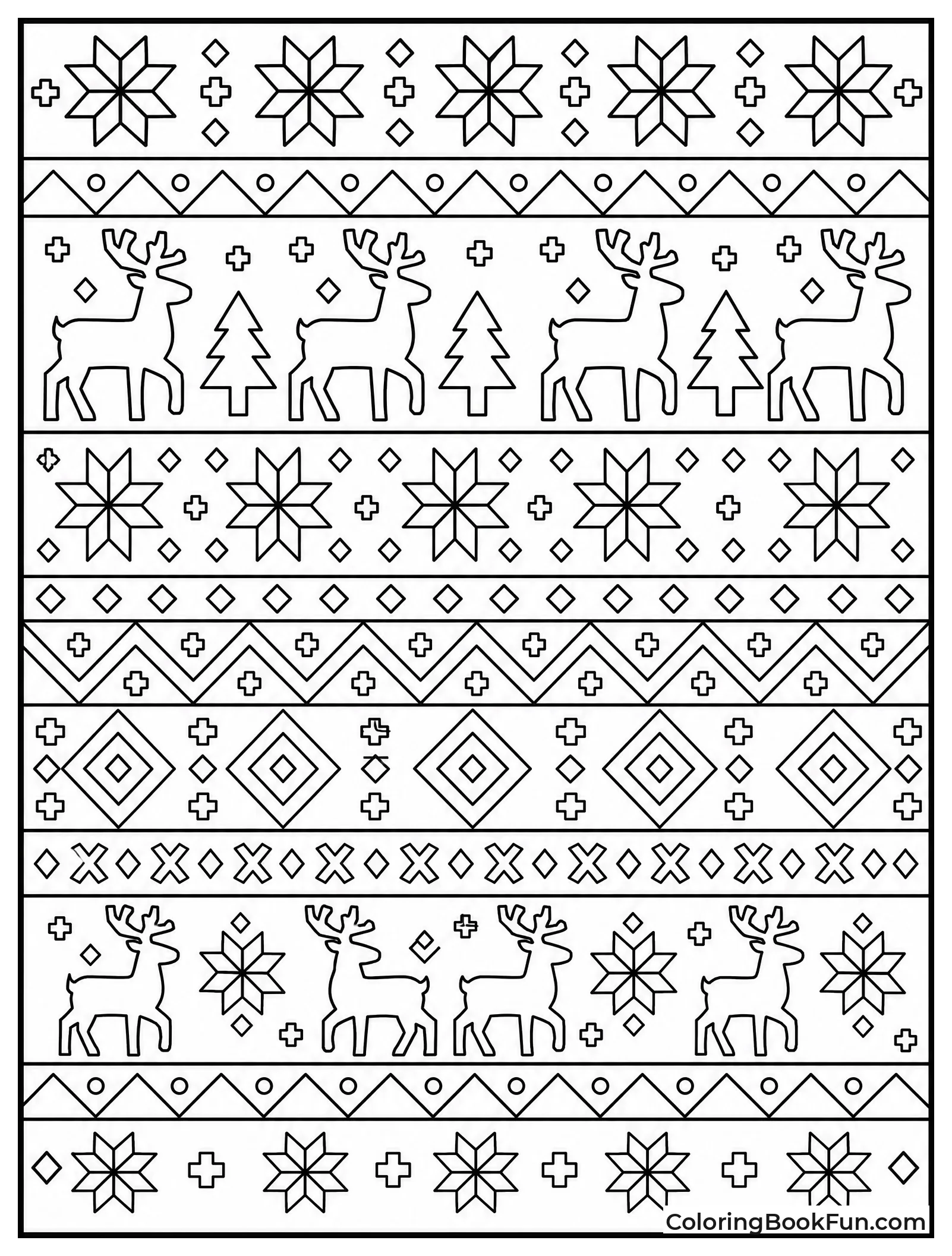 Nordic Knit with Snowflakes and Deer