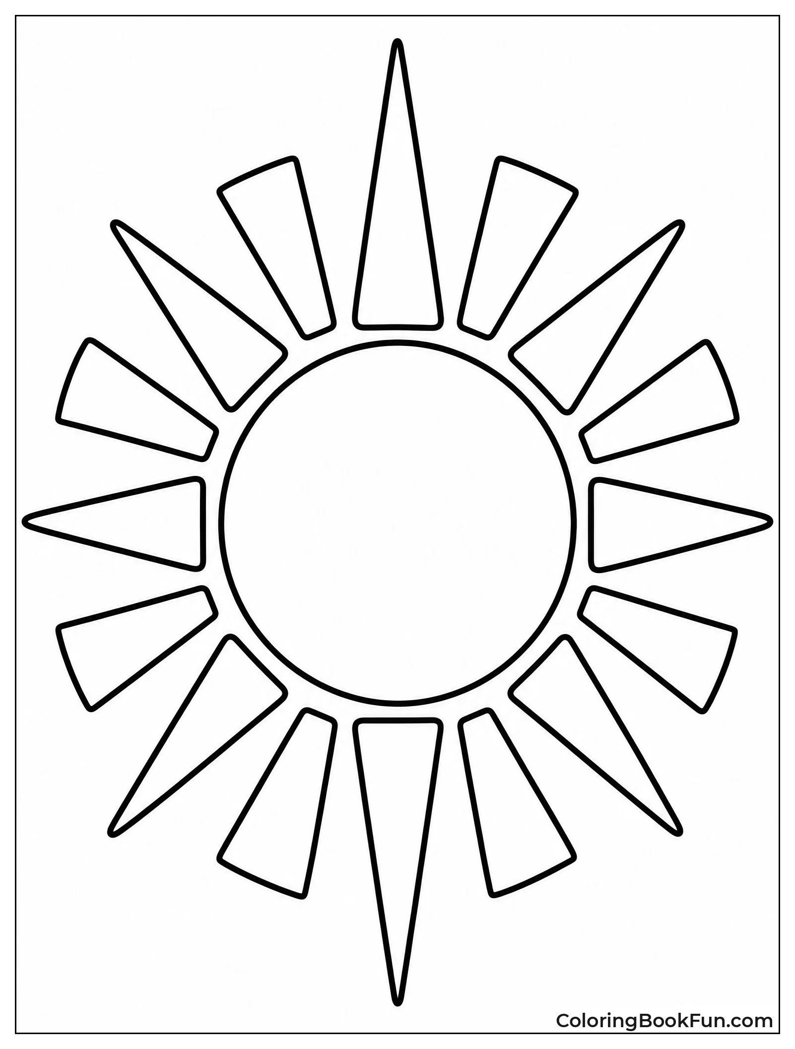 Bold Sun with Radiating Rays