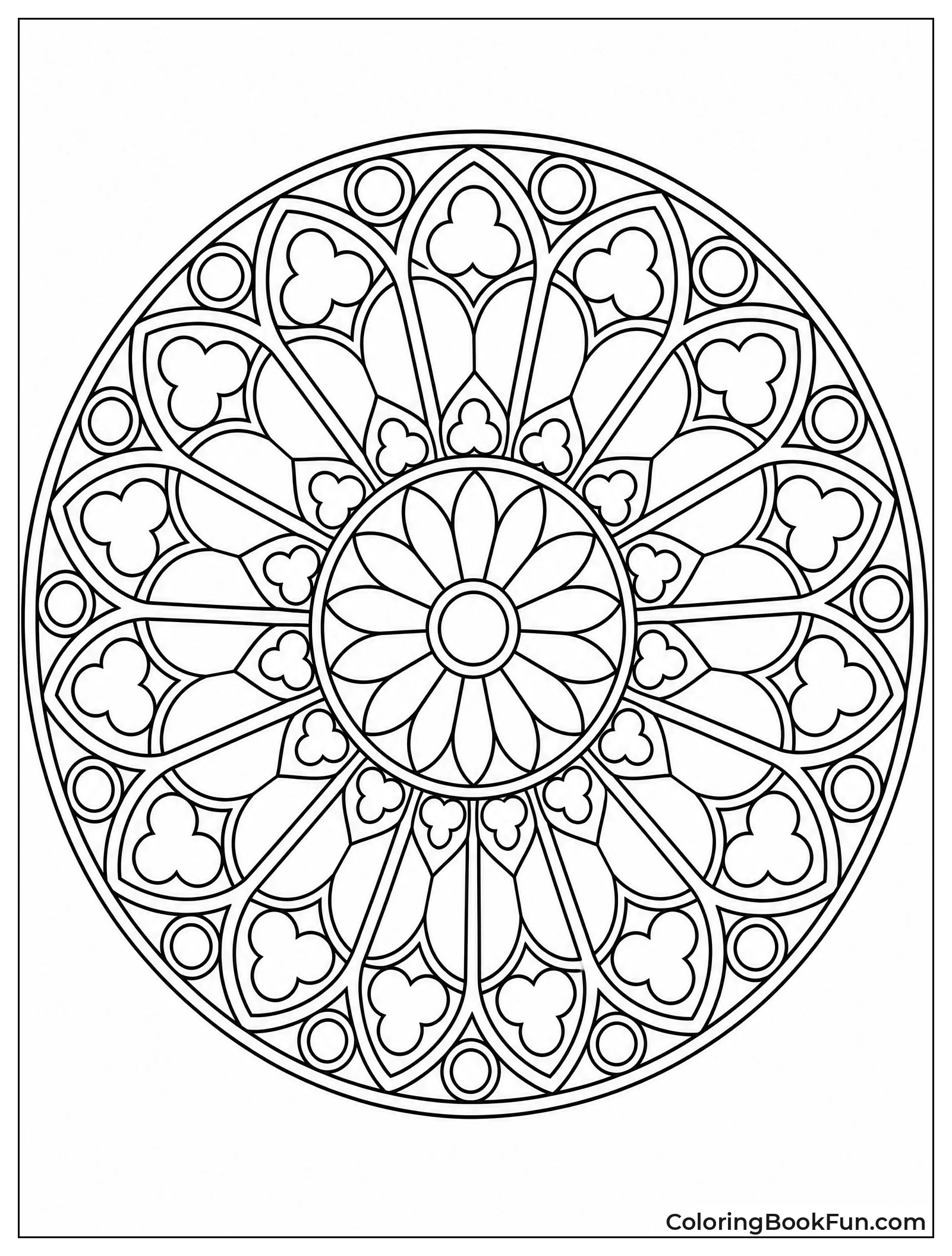 Stained Glass Rose Window Design