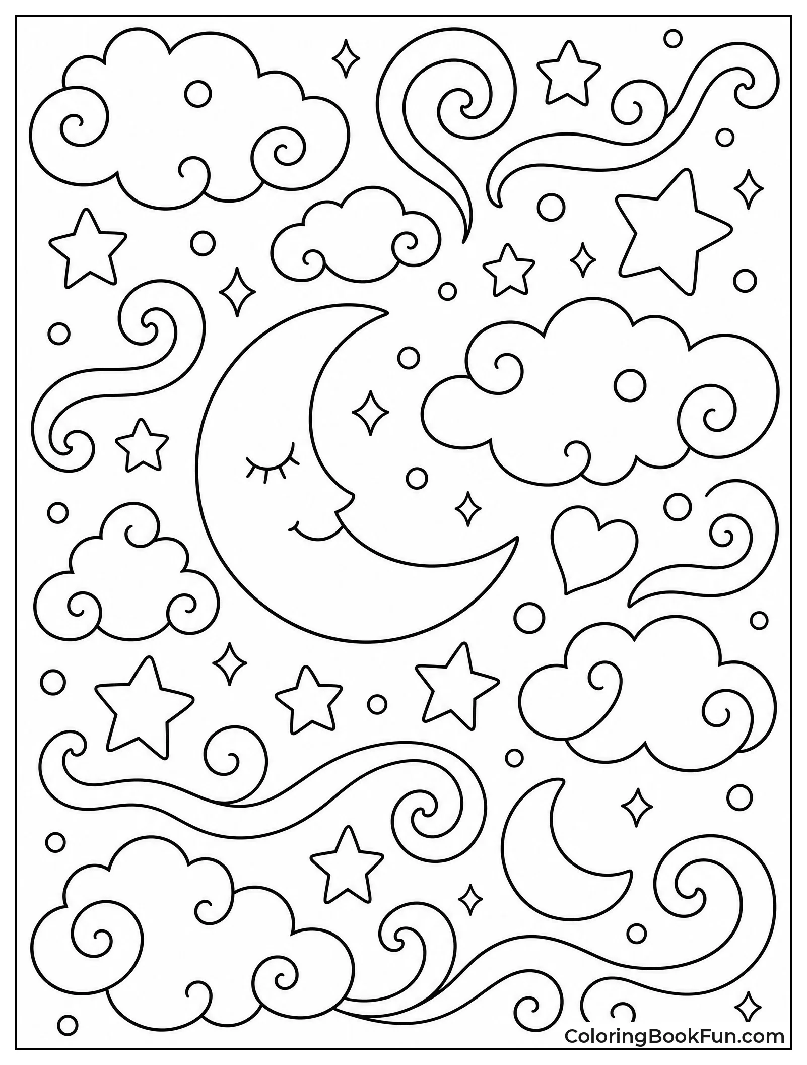 Swirling Clouds and Sparkling Stars