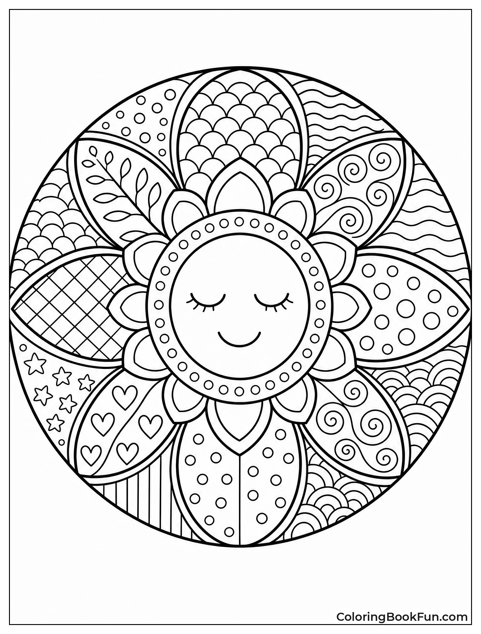 Zentangle Patterns in Divided Sections