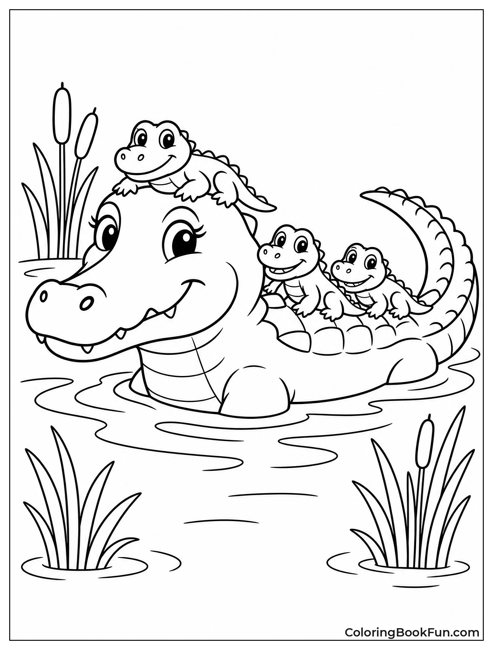 Baby Alligators Ride On Mom
