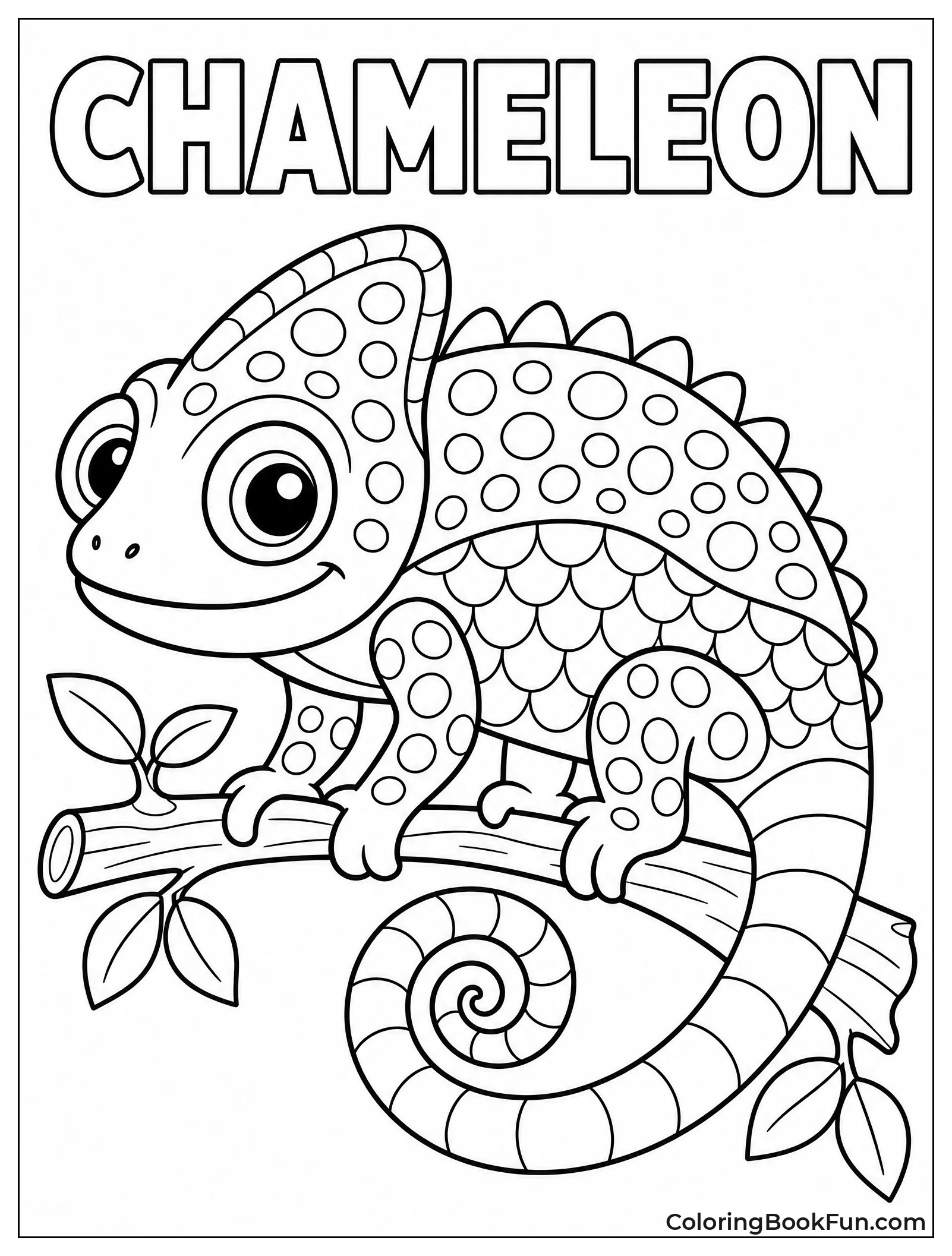 Chameleon Sits On Branch