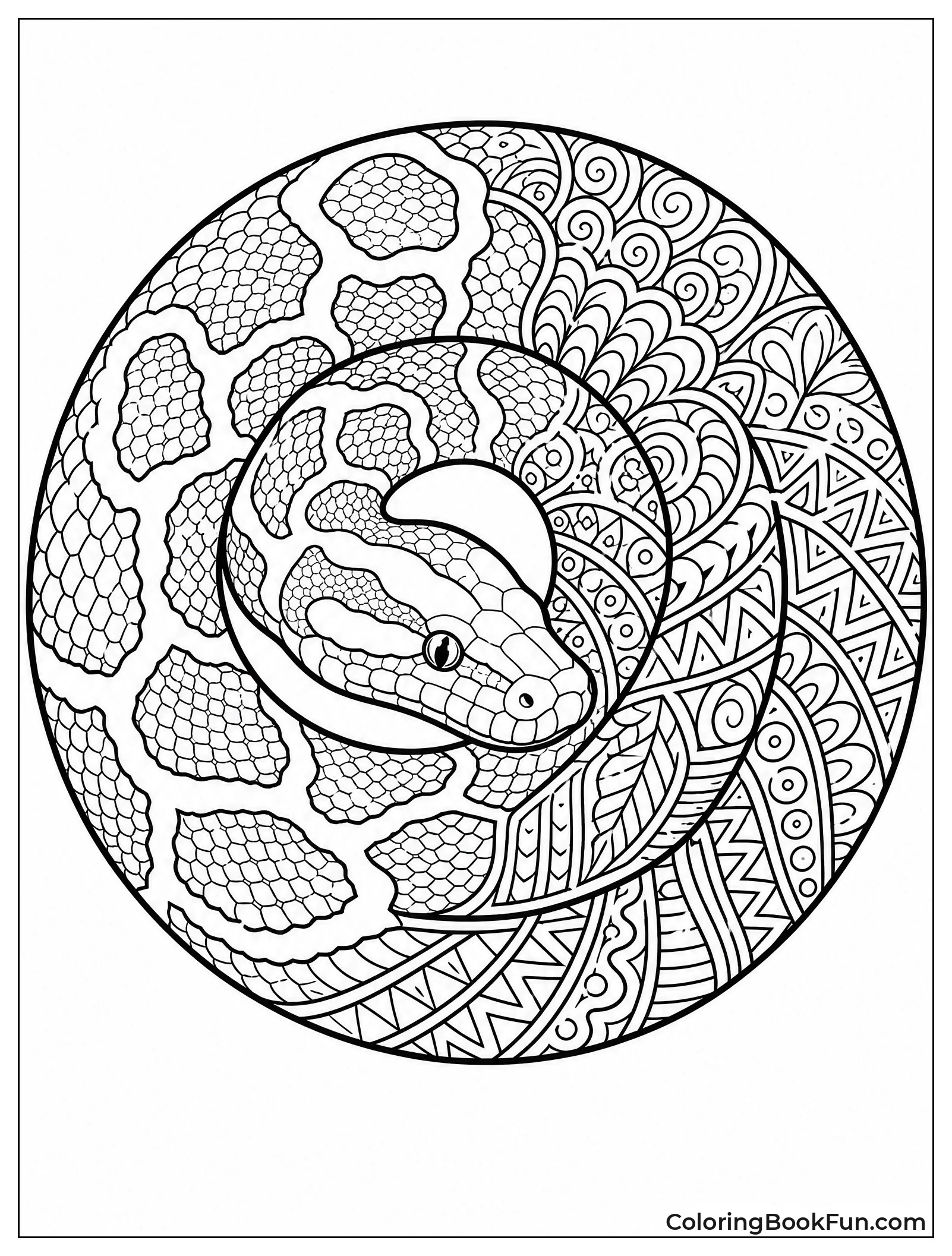 Snake Coiled In Circle