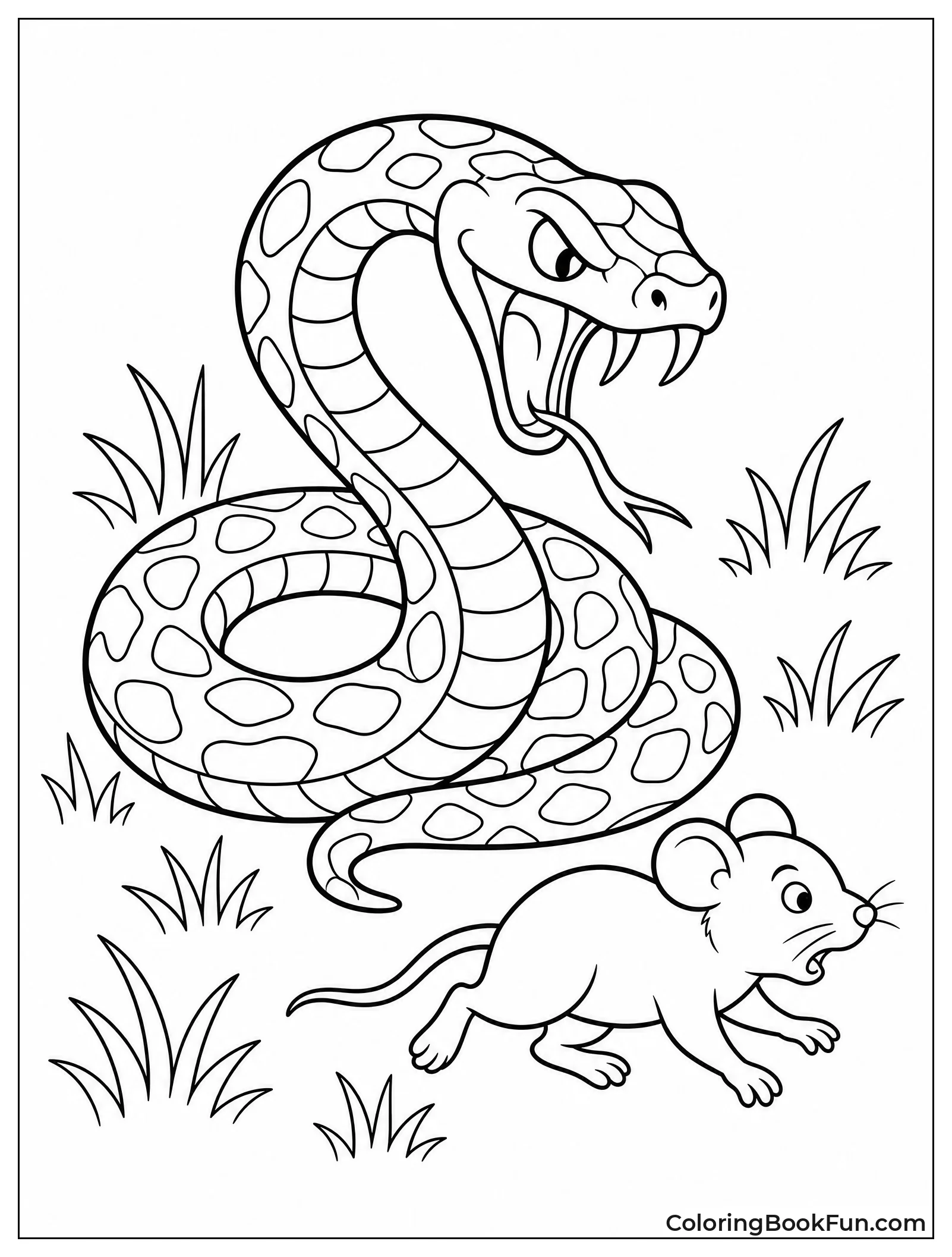 Snake Strikes At Tiny Mouse