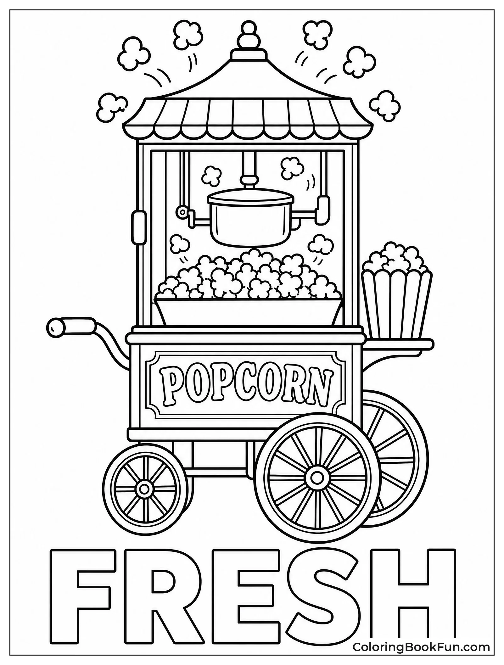 Retro Popcorn Cart at Carnival