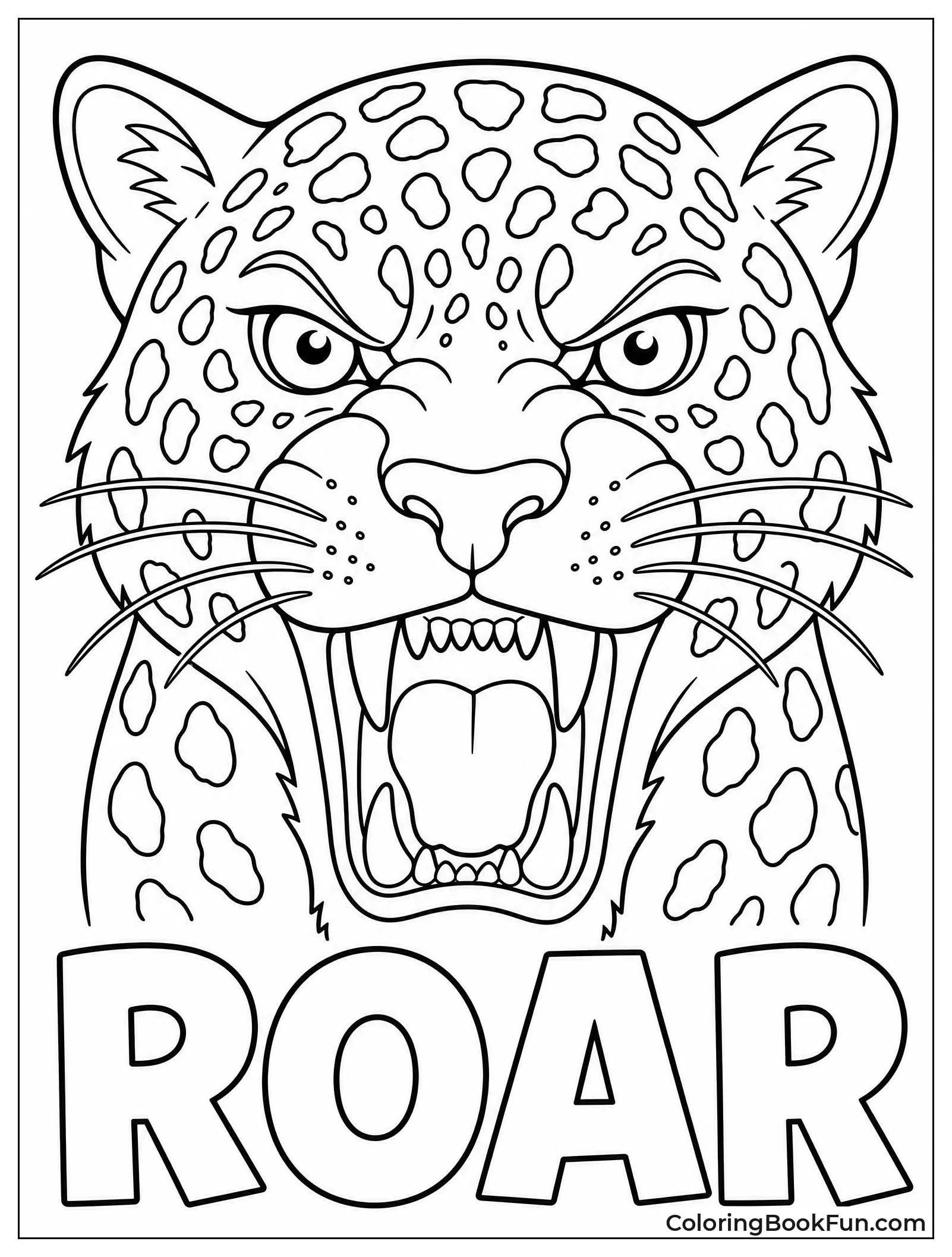 Jaguar Roaring with Open Mouth