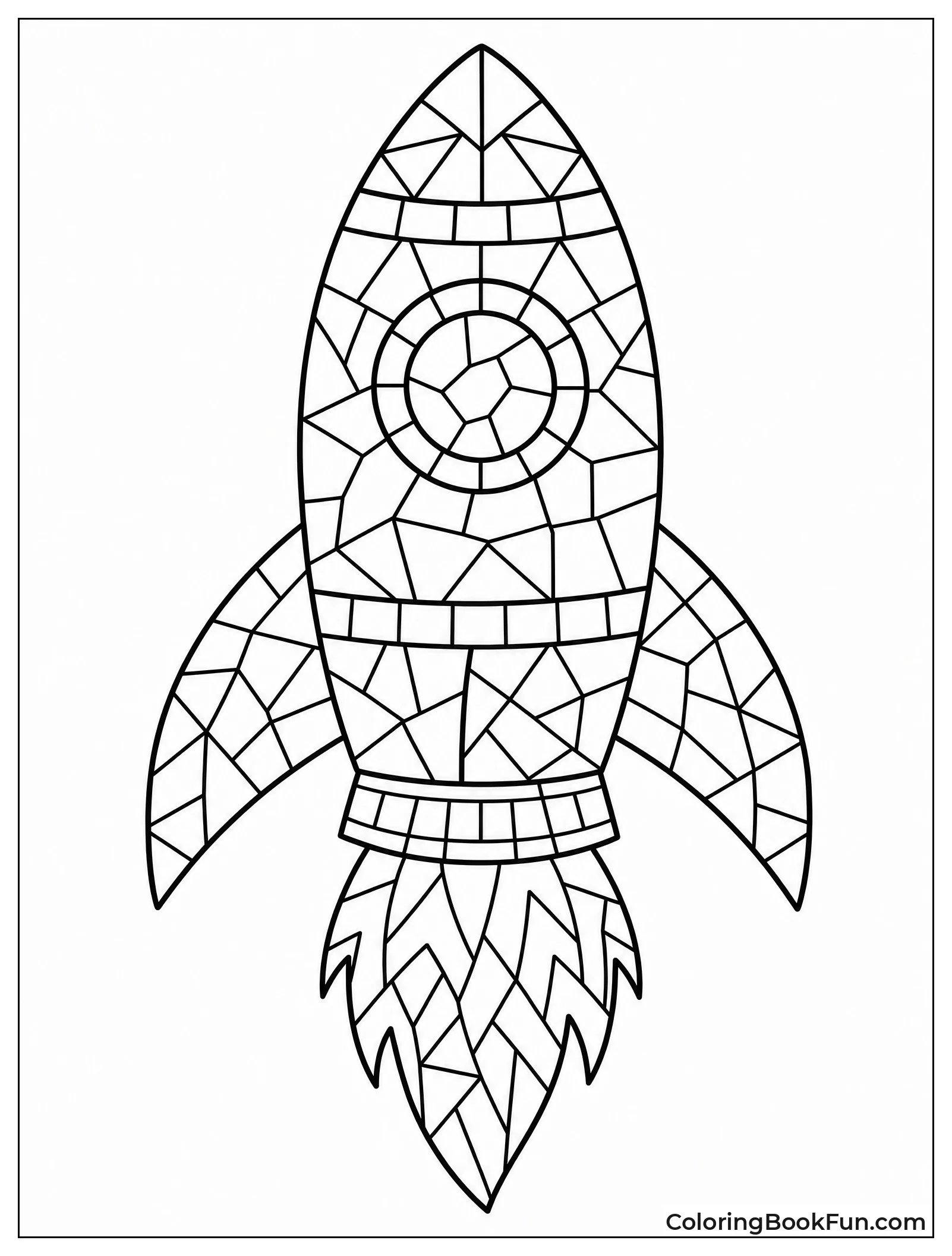 Rocket Made of Geometric Shapes