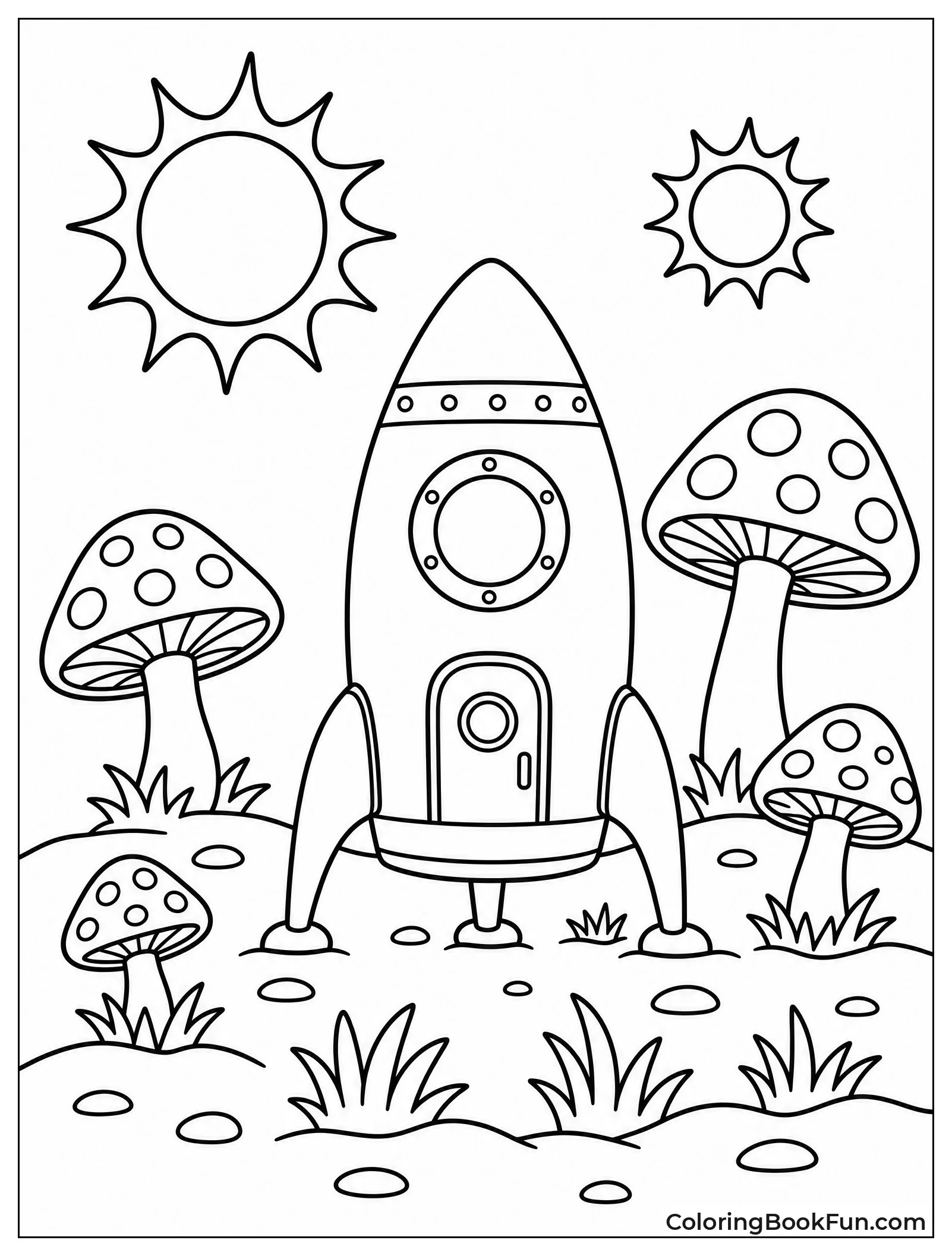 Rocket on Alien Planet Surface