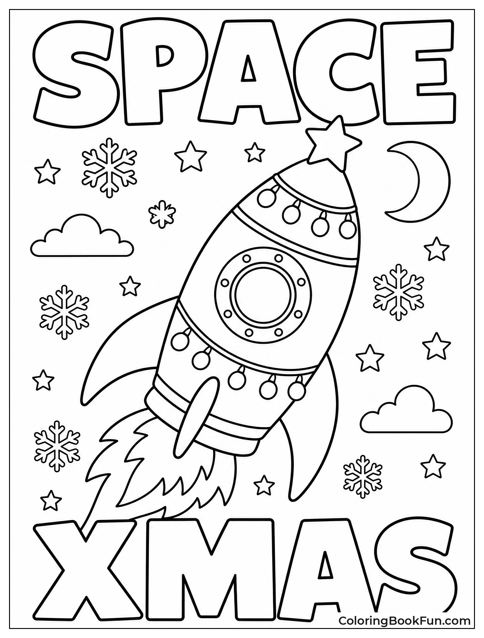 Christmas Rocket with Lights and Star