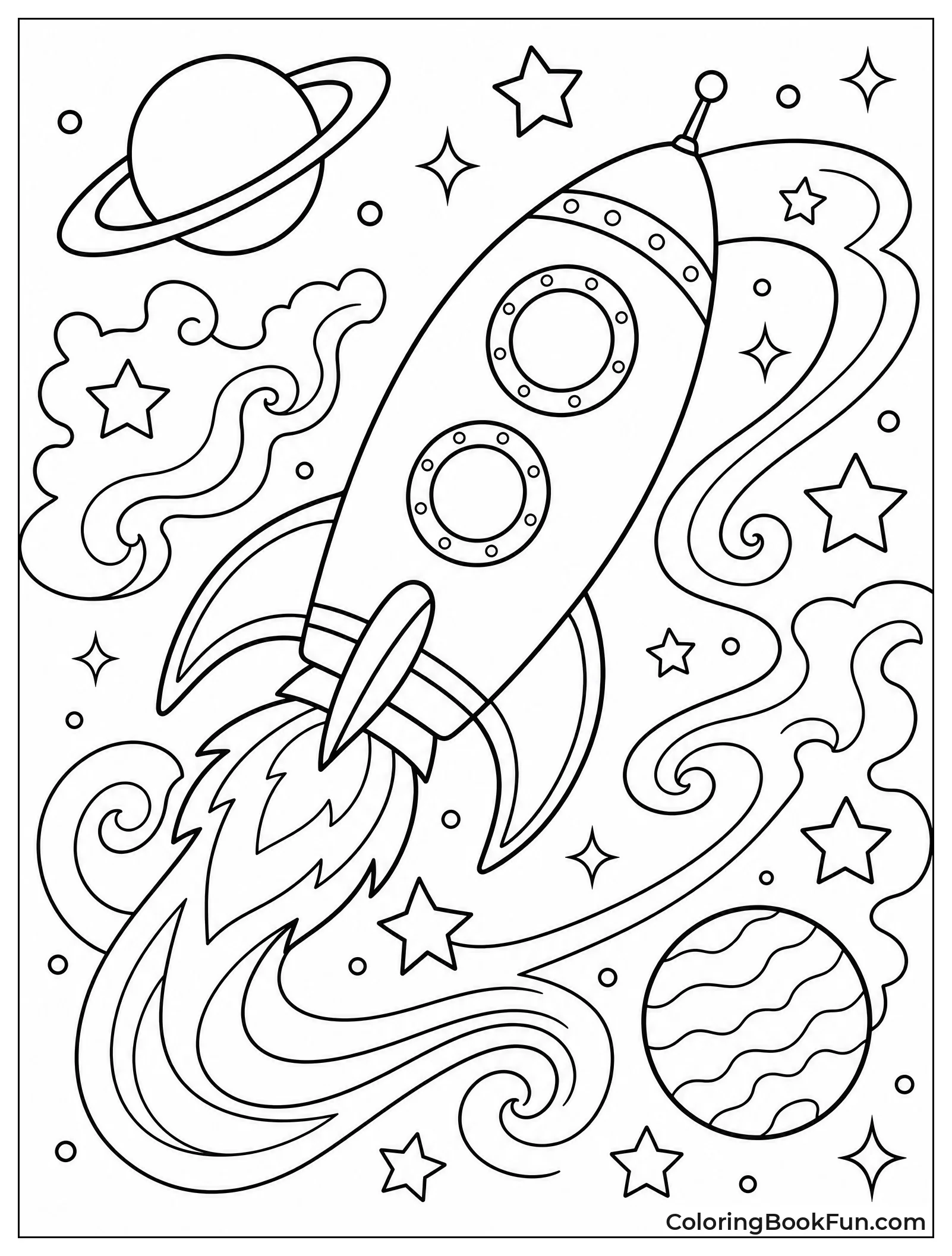 Magical Rocket in Fantasy Nebula