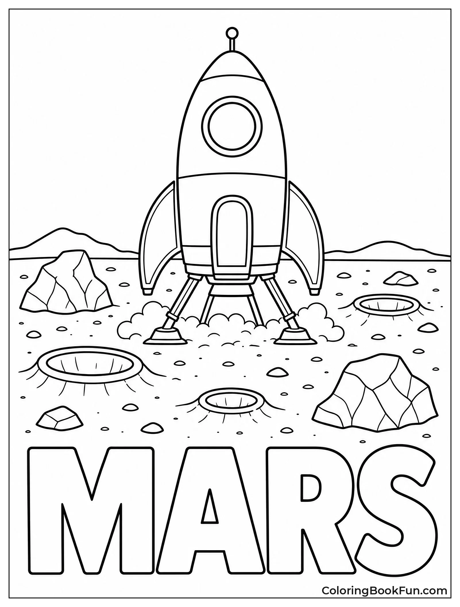 Rocket Landing on Mars Surface