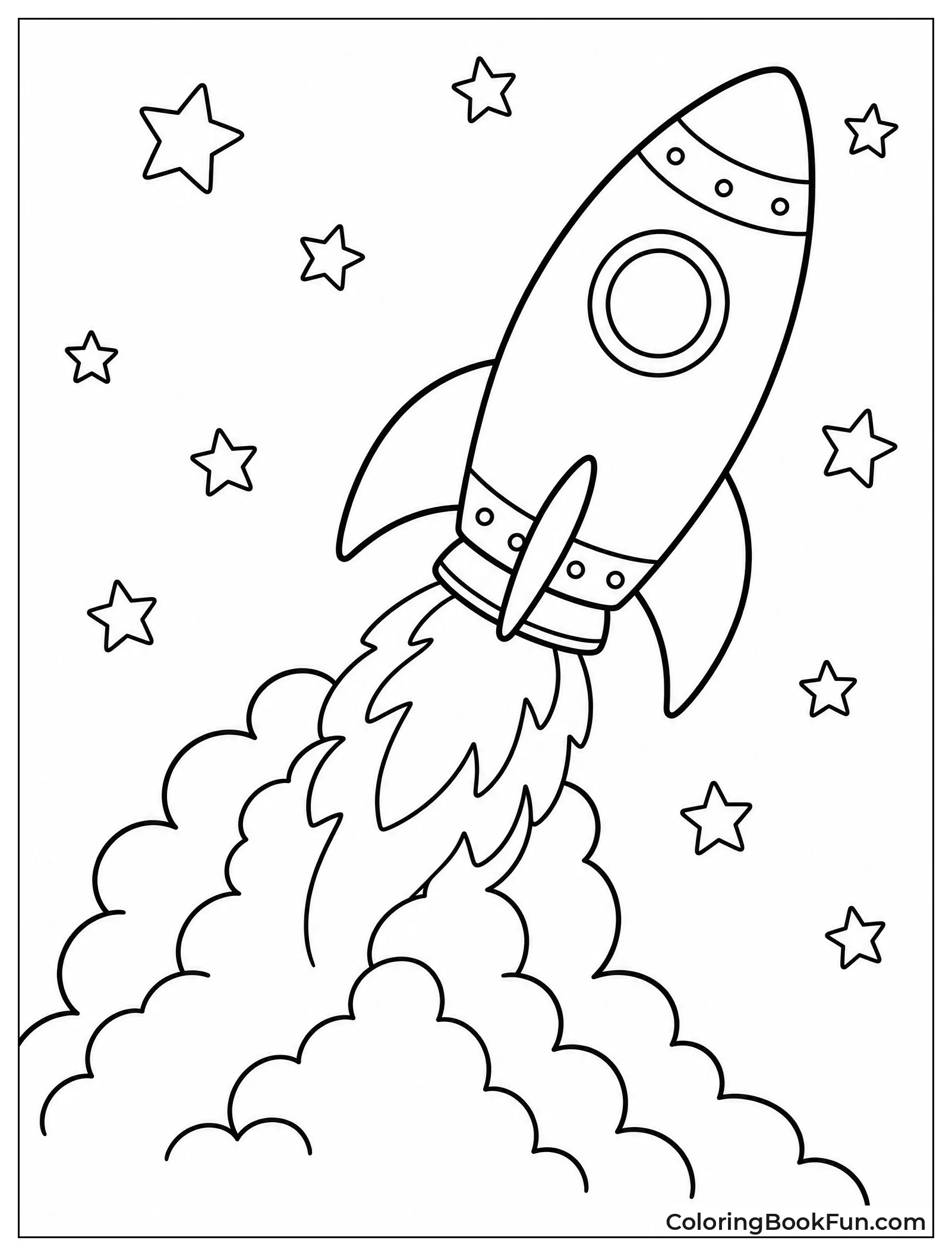Rocket Launching at Night Sky
