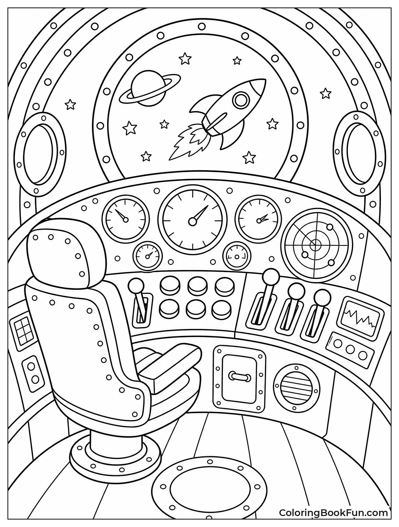 Retro Rocket Dashboard with Dials