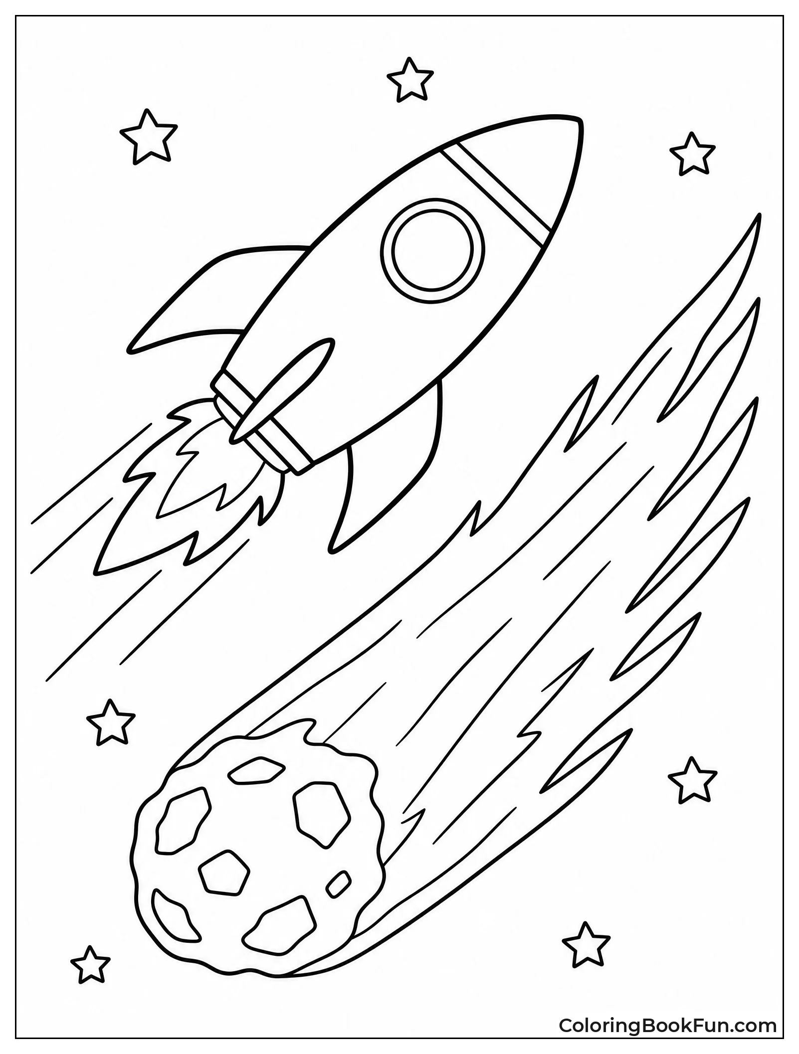 Rocket Racing a Bright Comet