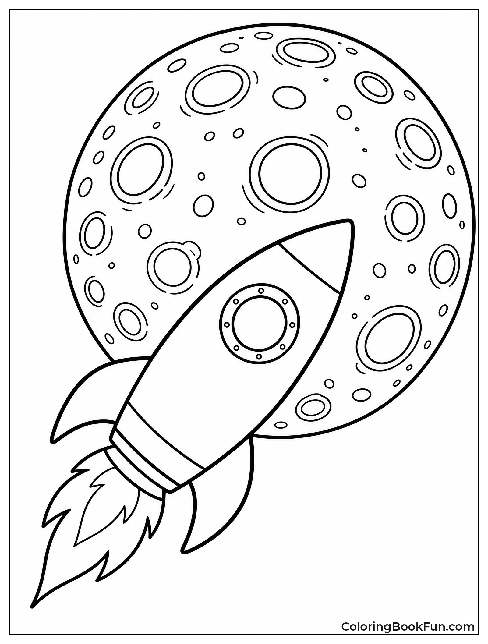 Rocket Silhouette Crossing the Moon