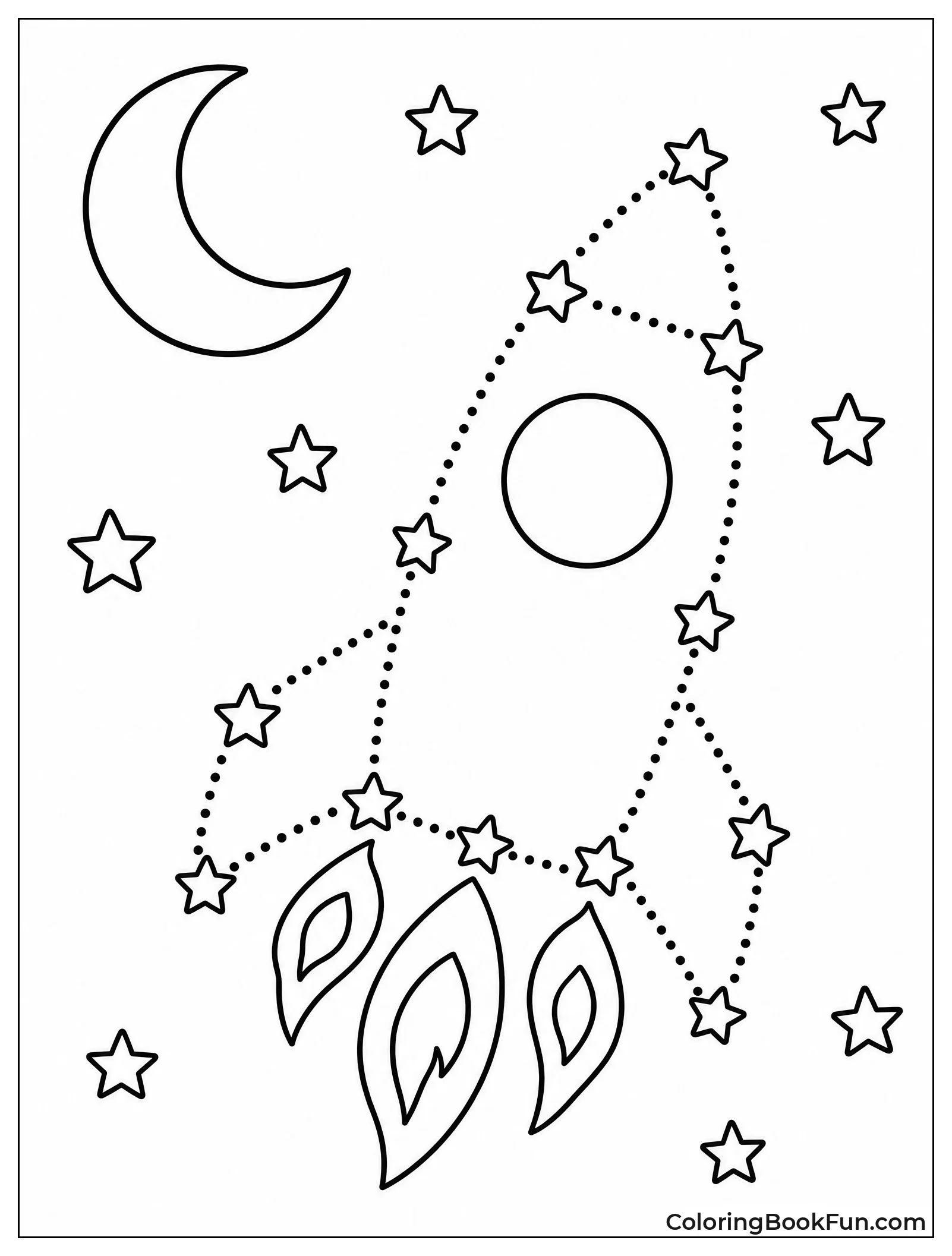 Stars Connected Like a Rocket