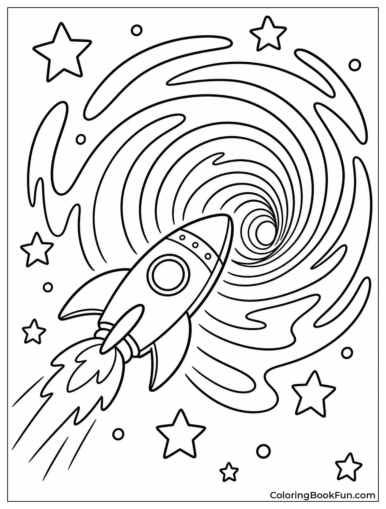Rocket Entering a Swirling Wormhole