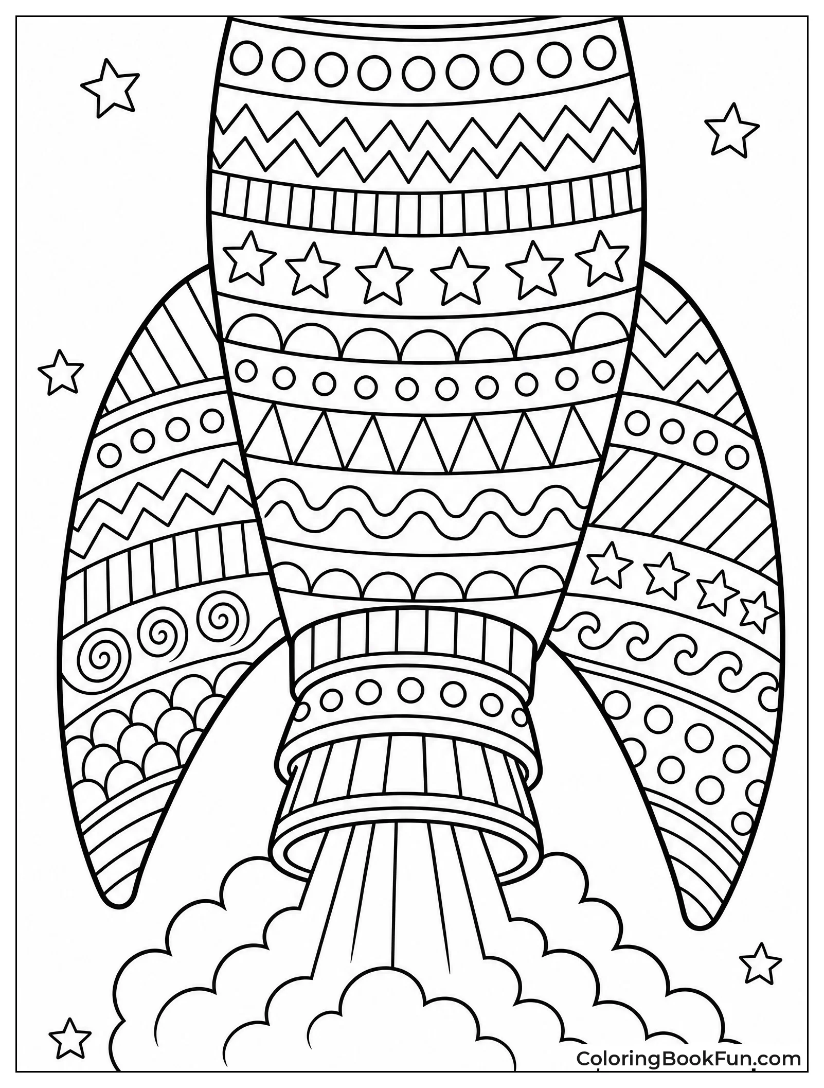 Zentangle Patterns on Rocket Fins