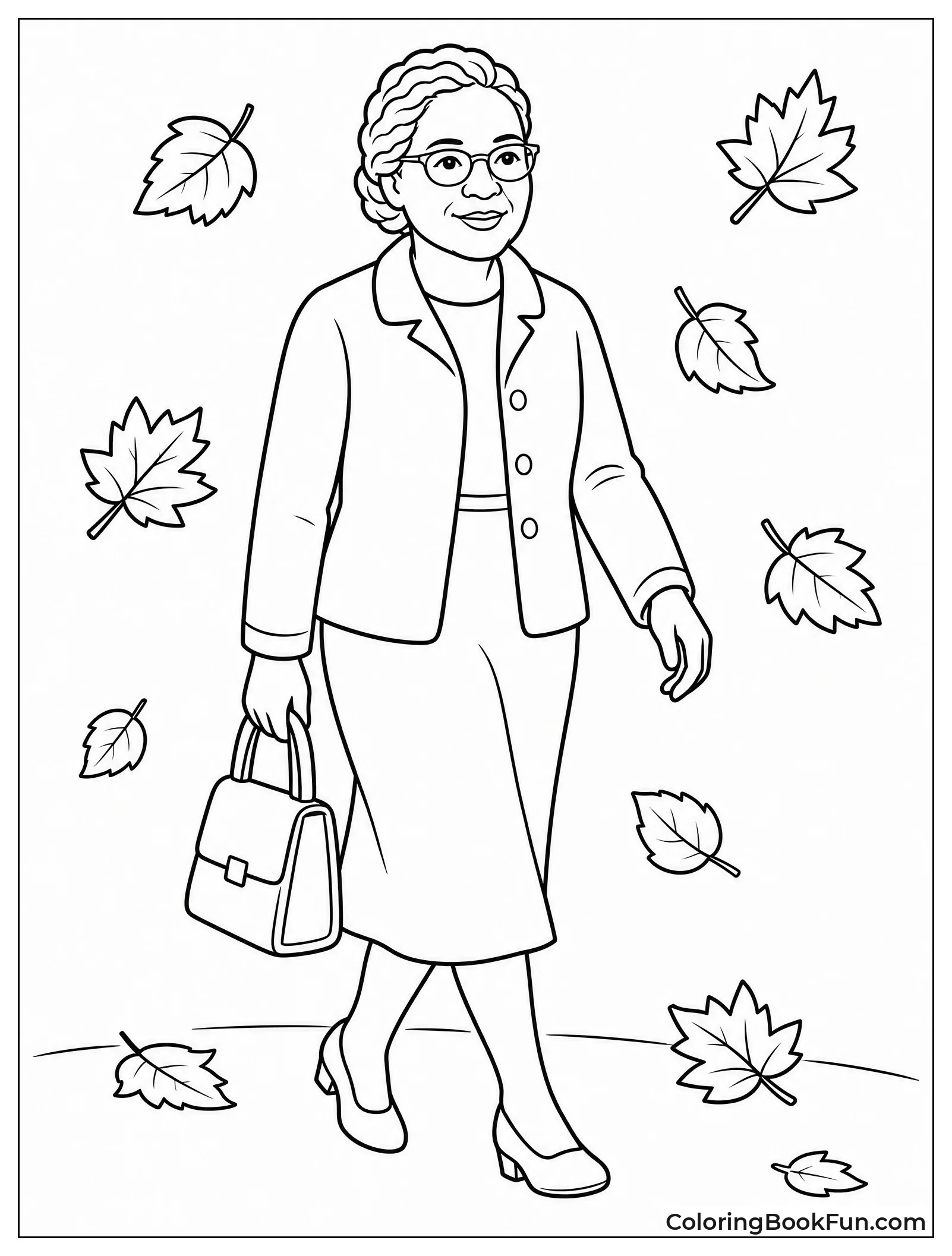 Walking Through Falling Autumn Leaves