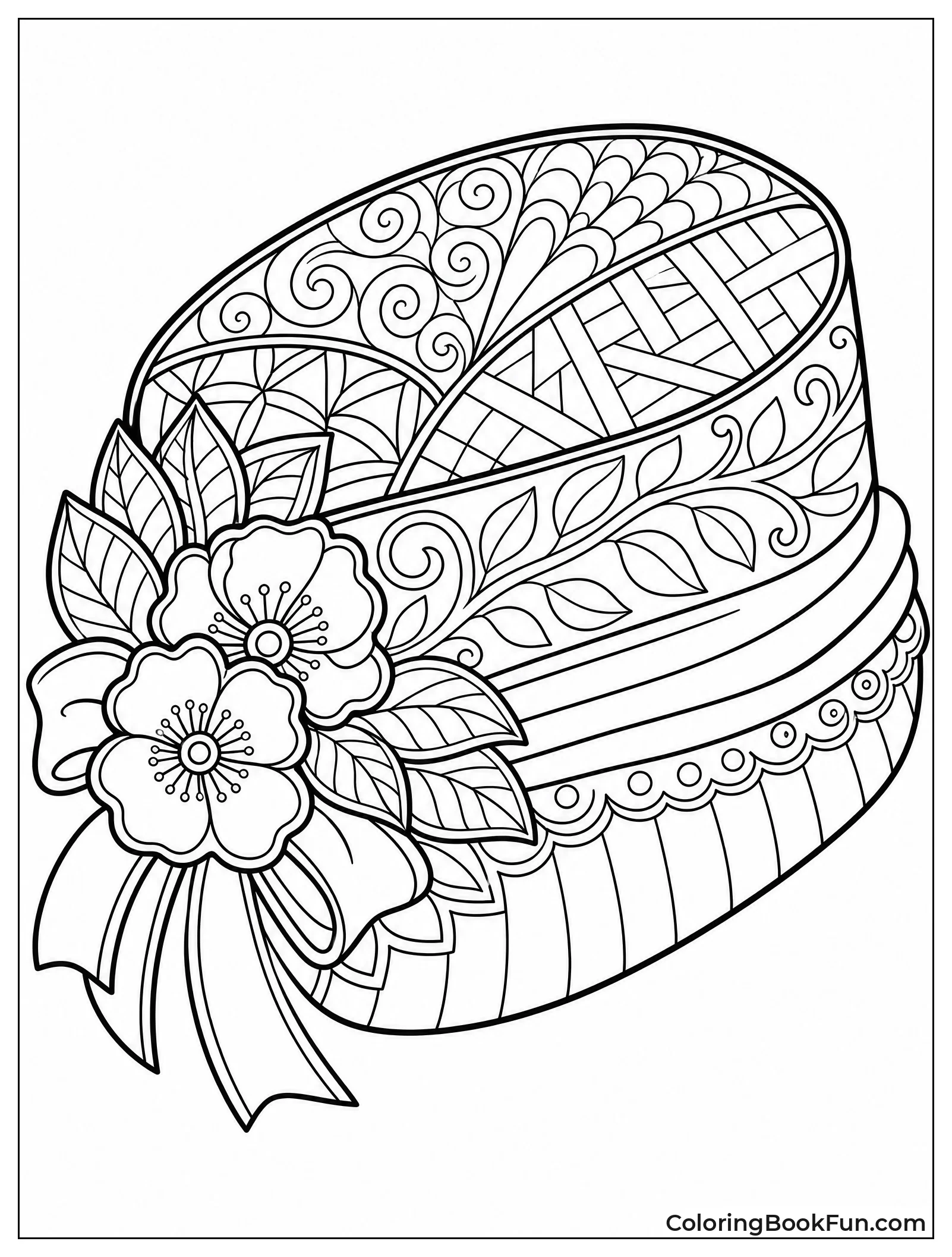 Floral Hat with Zentangle Designs
