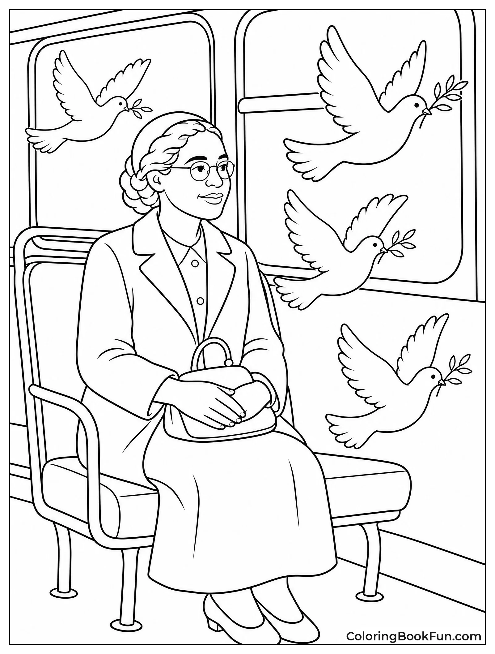 Rosa Surrounded by Peaceful Doves