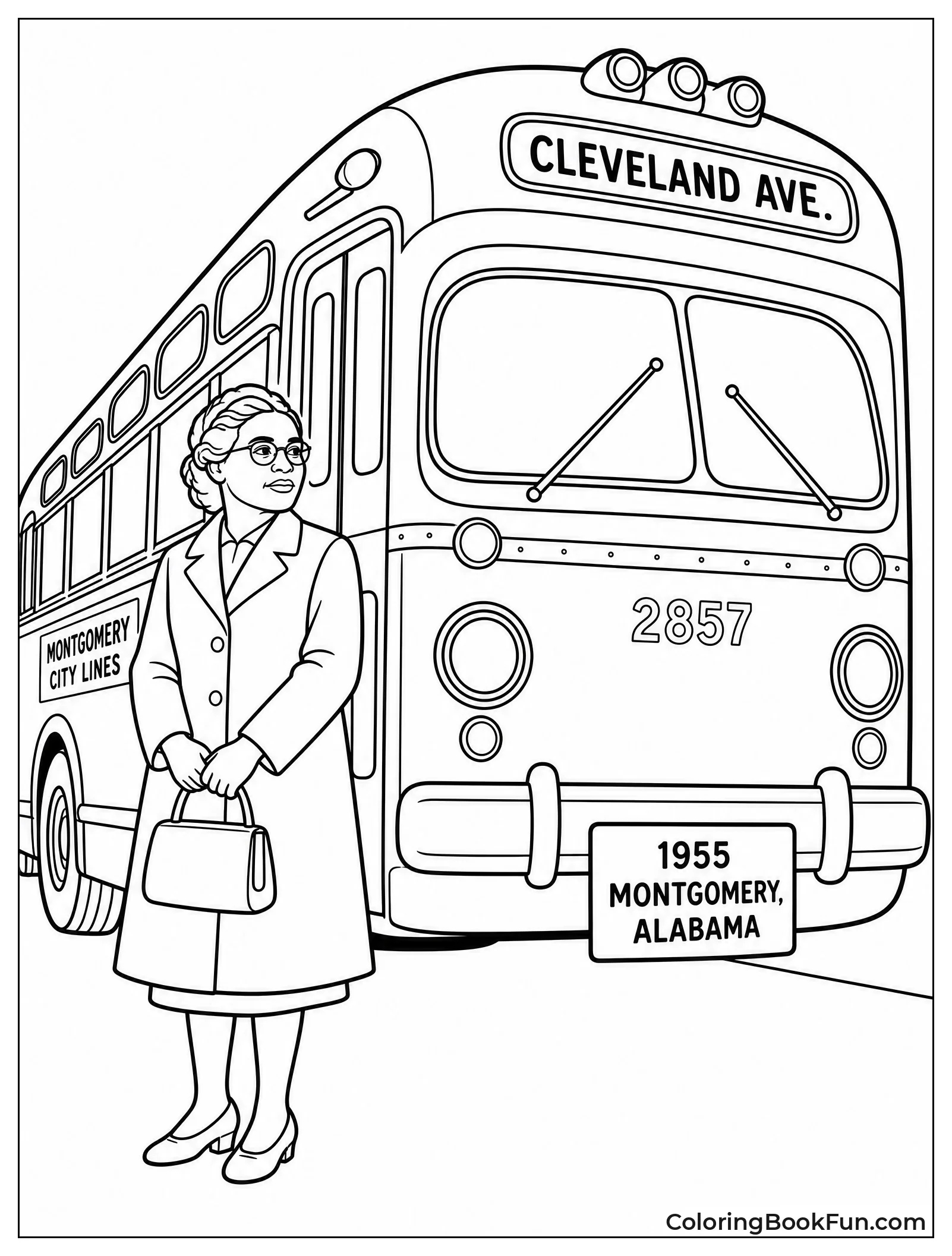 Tiny Rosa Next to Giant Bus