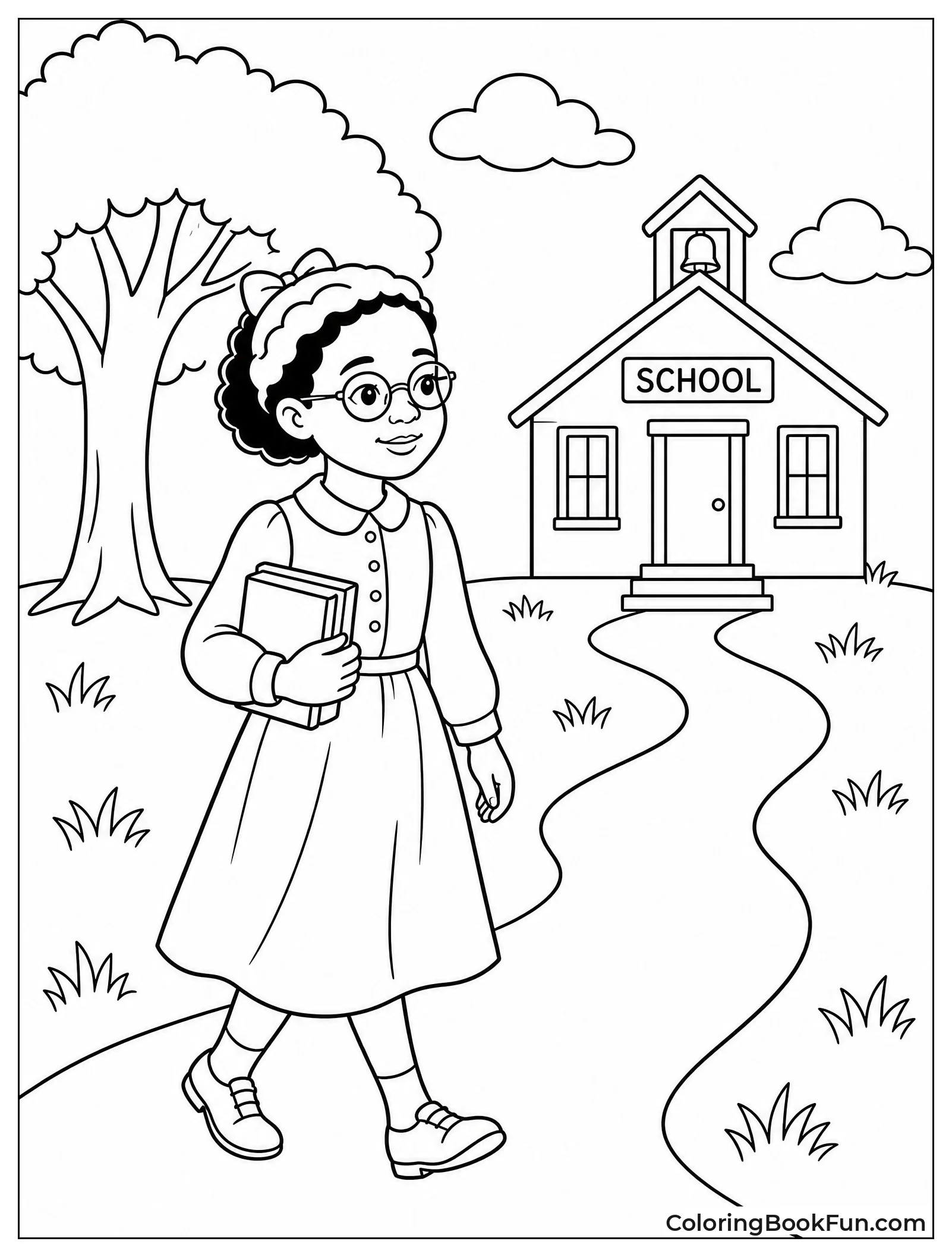 Young Rosa Walking to School