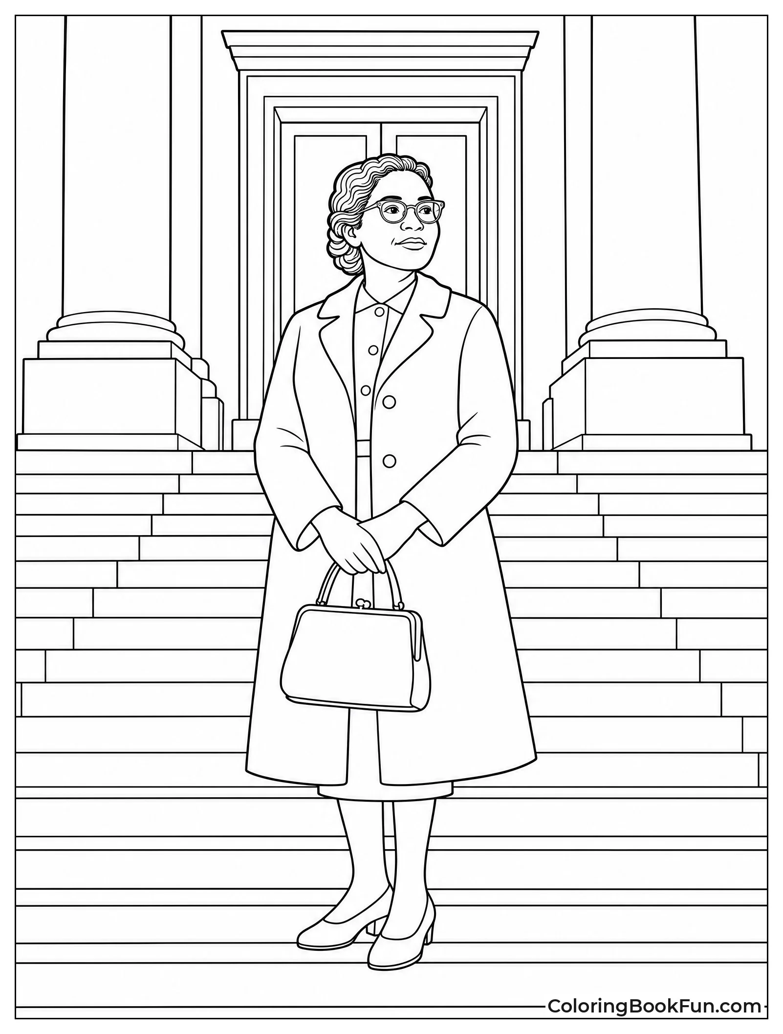 Rosa Standing on Courthouse Steps