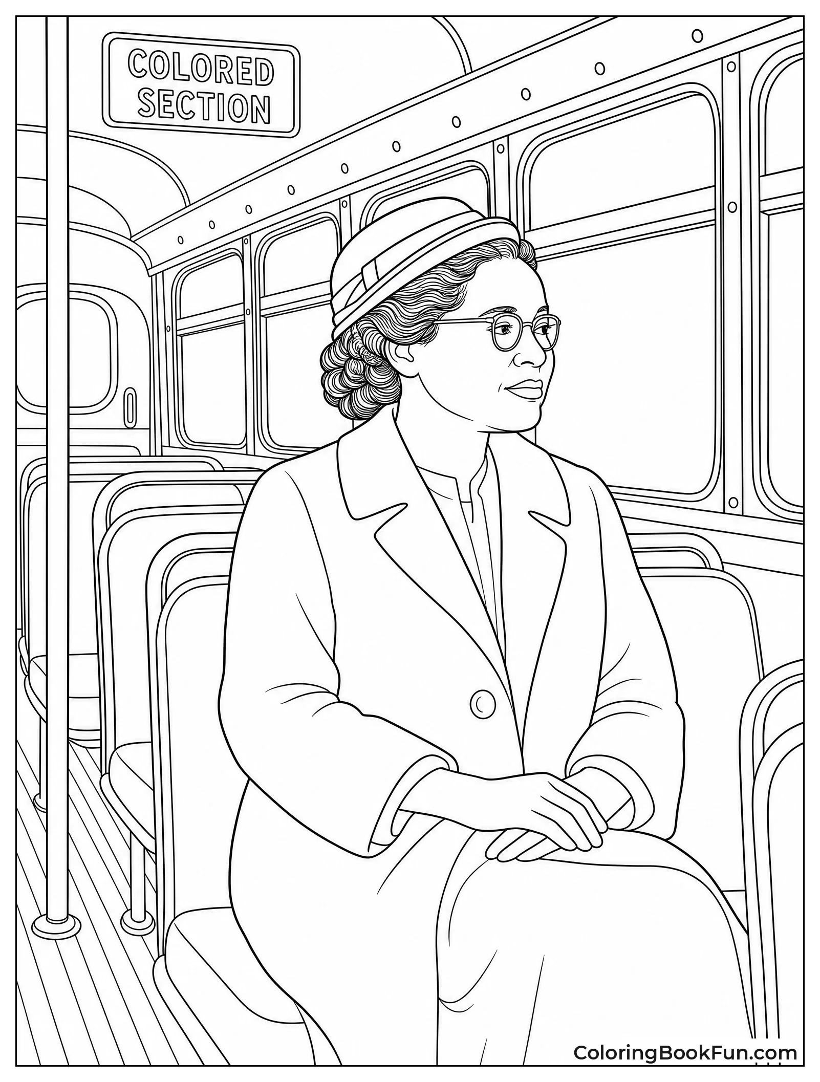 Rosa in a 1950s Bus