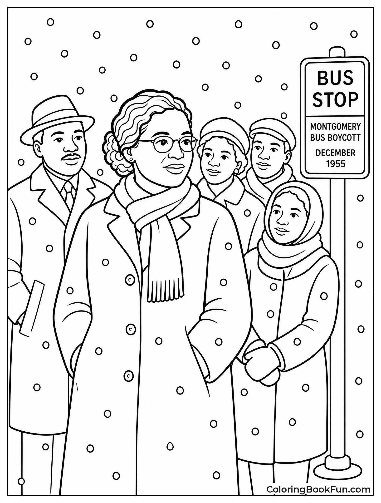 Standing Together in Winter Snow