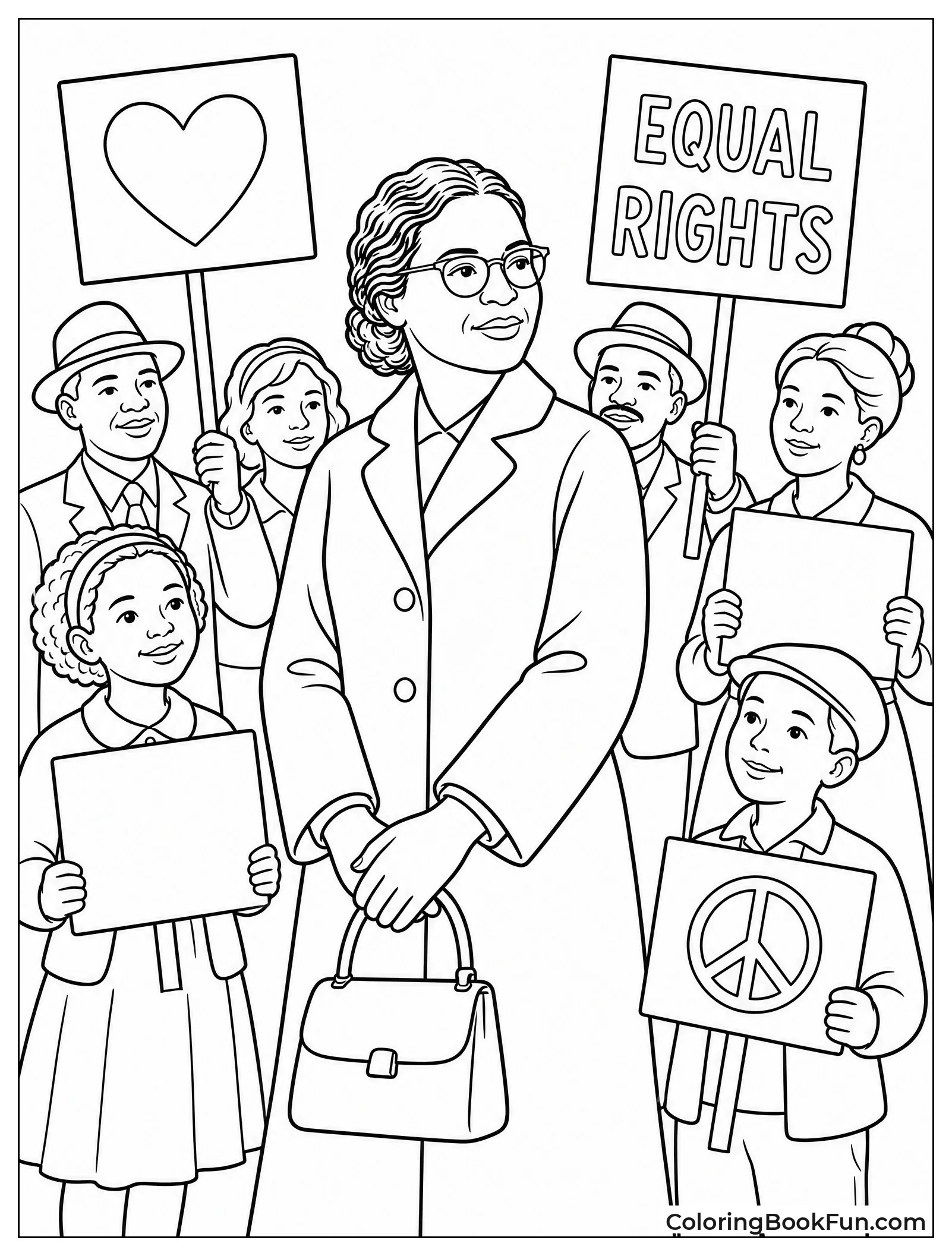 Rosa with Supporters at a Rally
