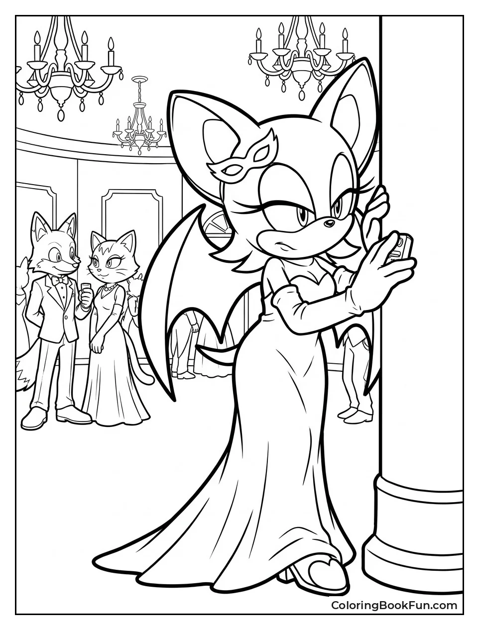 Rouge Wears Gown at Fancy Party