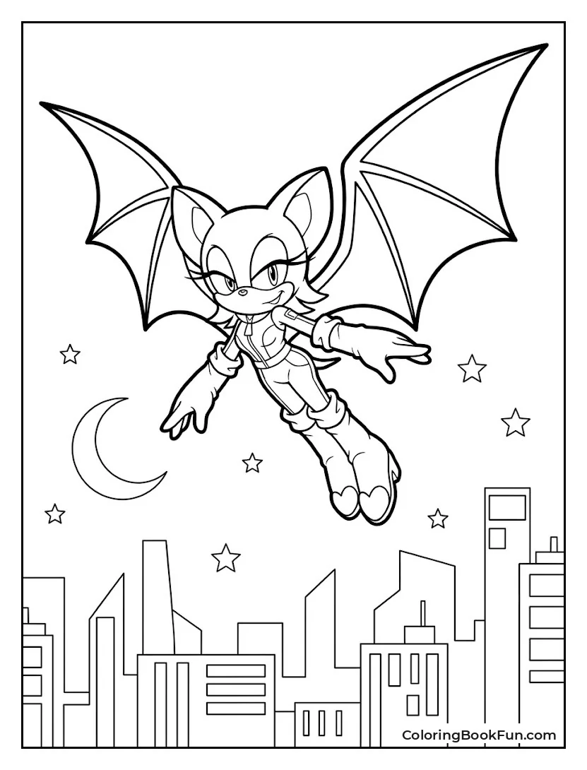 Rouge Soars Over Night City Lights