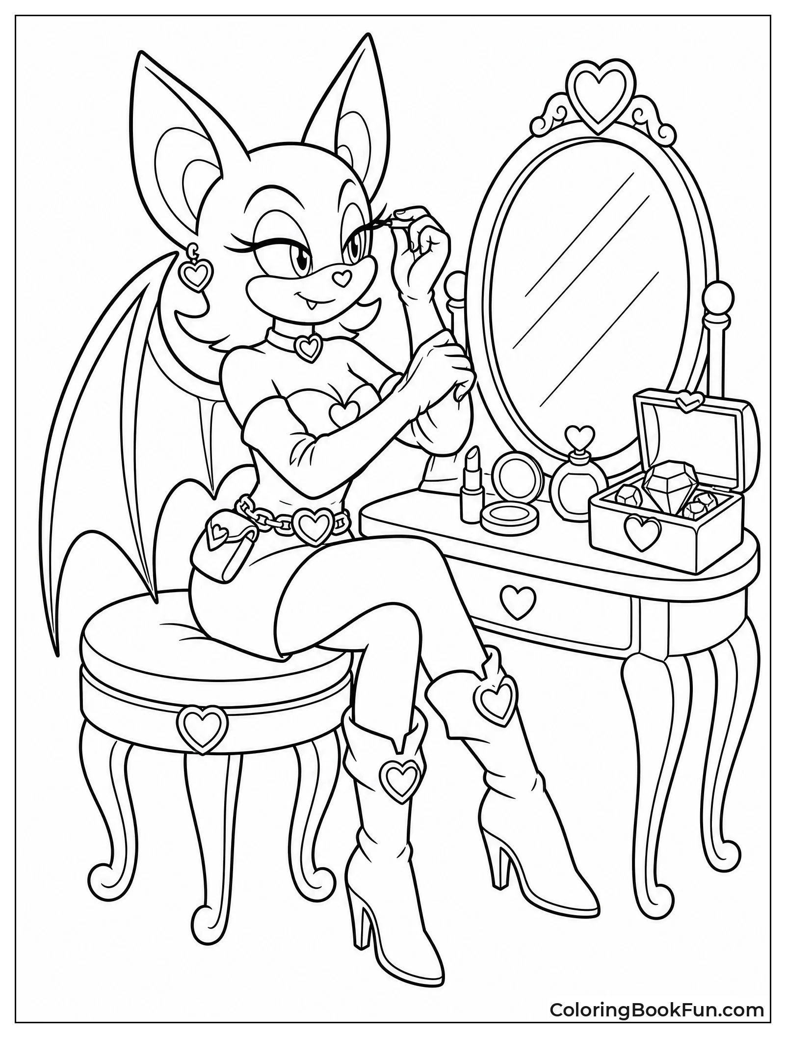 Rouge Fixes Her Makeup at Vanity