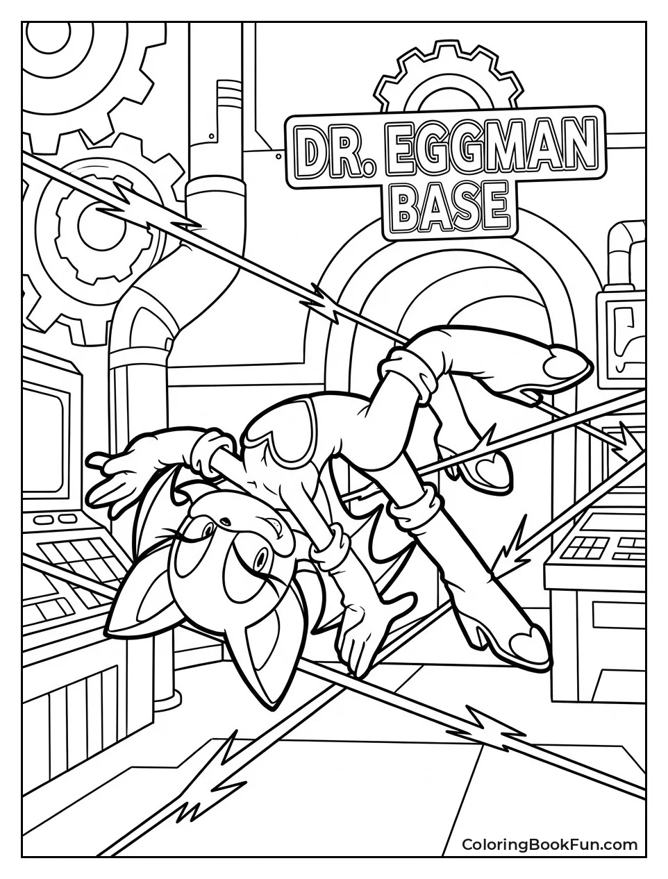 Rouge Dodges Lasers in Eggman Base