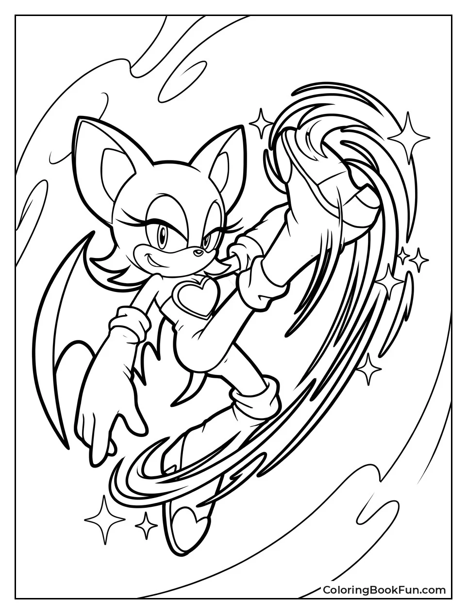 Rouge Does Her Signature Boot Kick