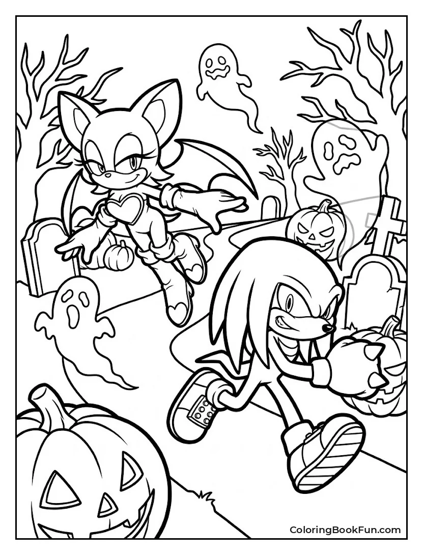 Rouge Races Knuckles Through Spooky Graveyard