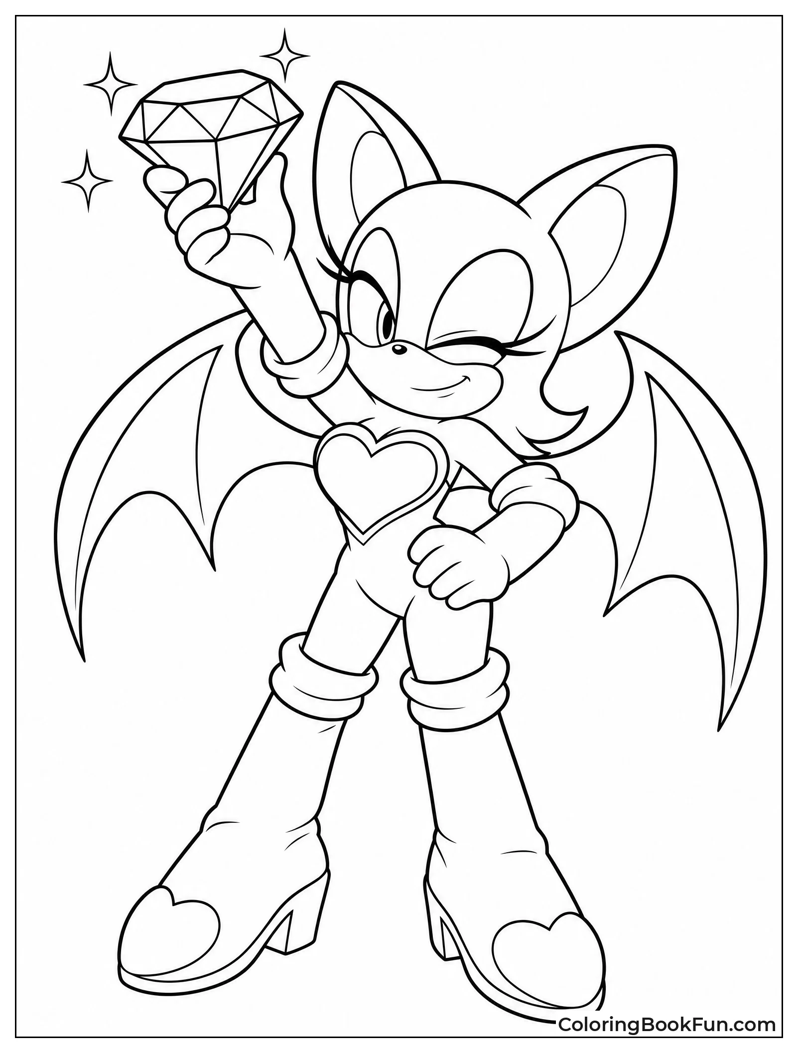 Rouge Holds Sparkling Chaos Emerald High
