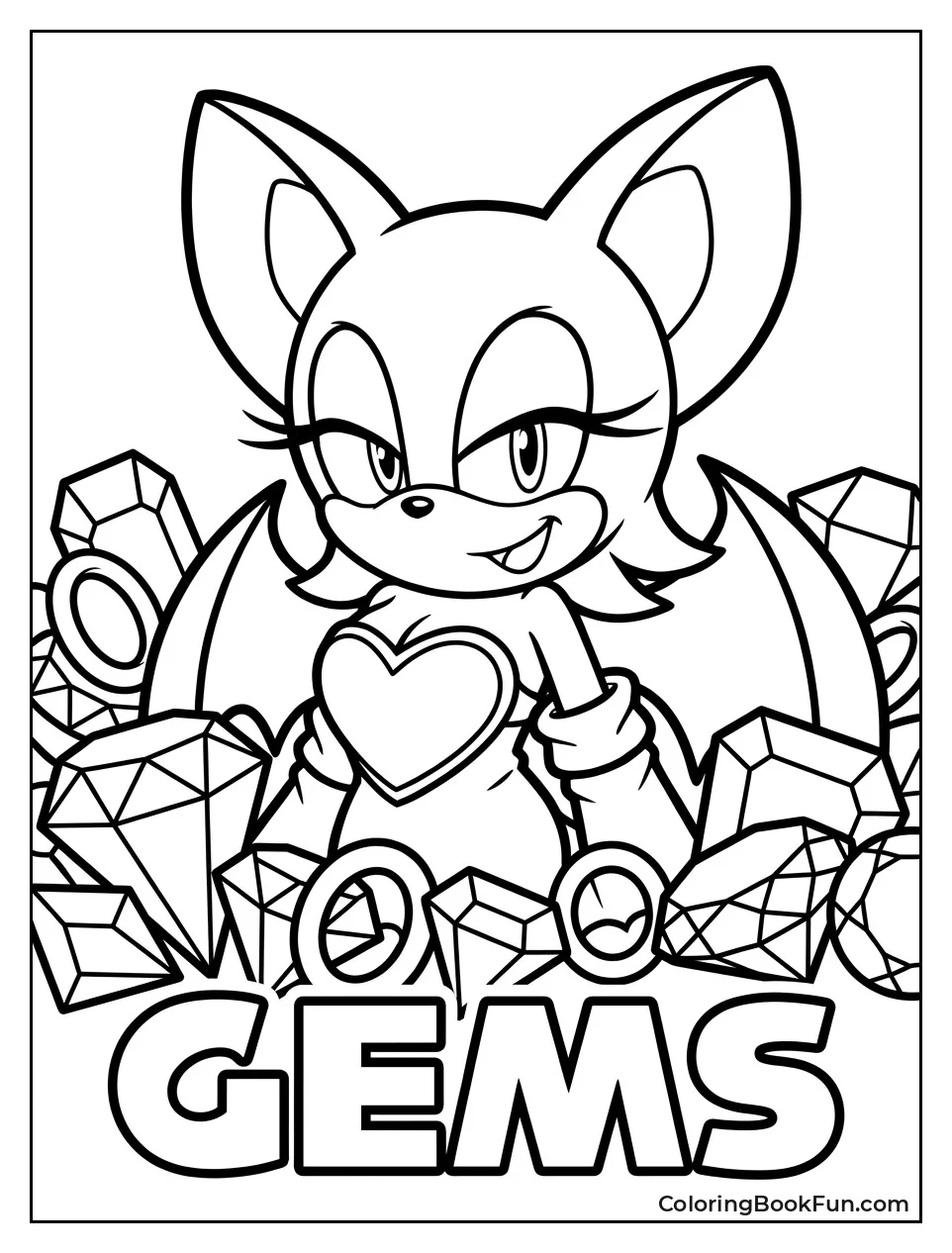Rouge Looks at Piles of Gems