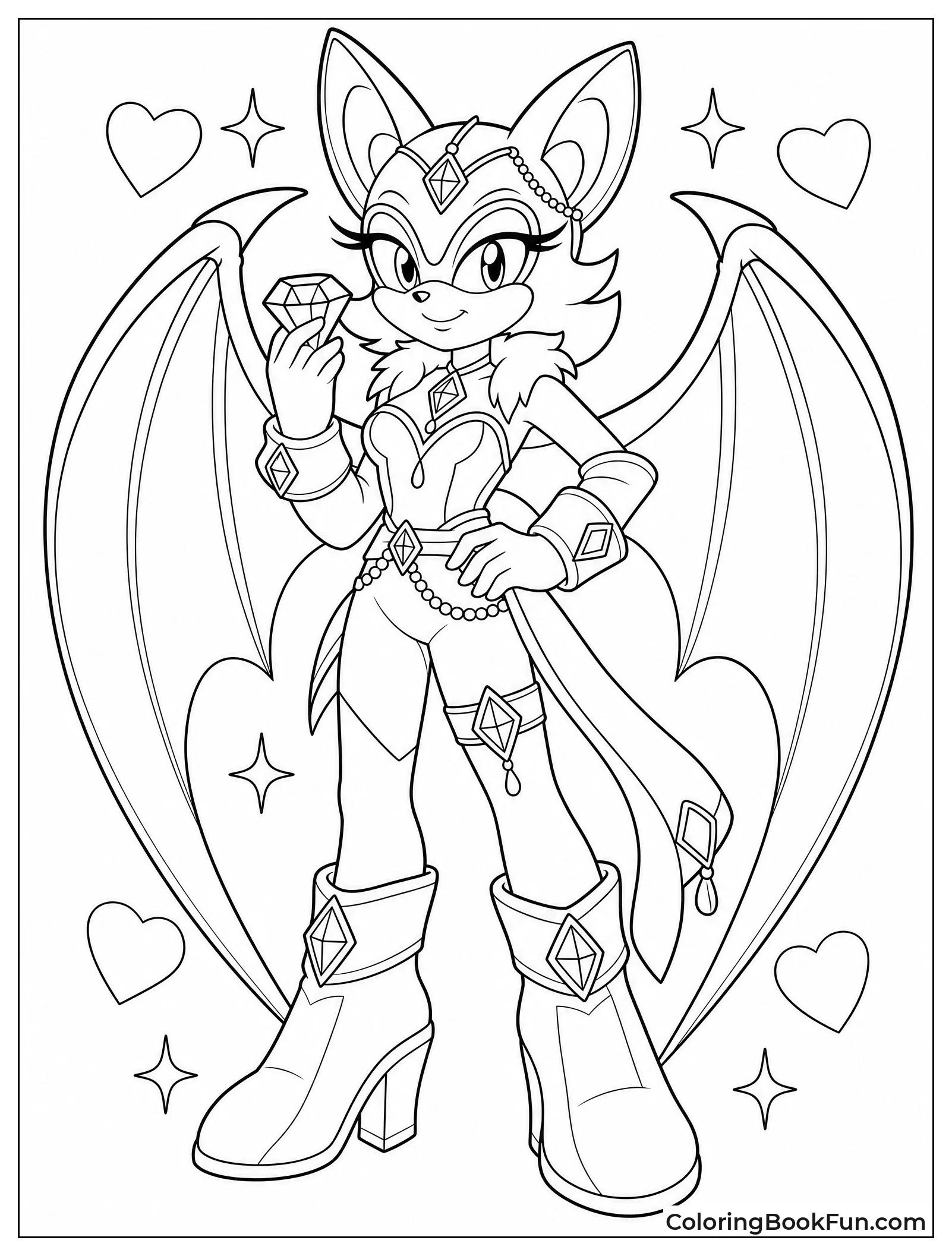 Rouge Spreads Wings in Heart Shape