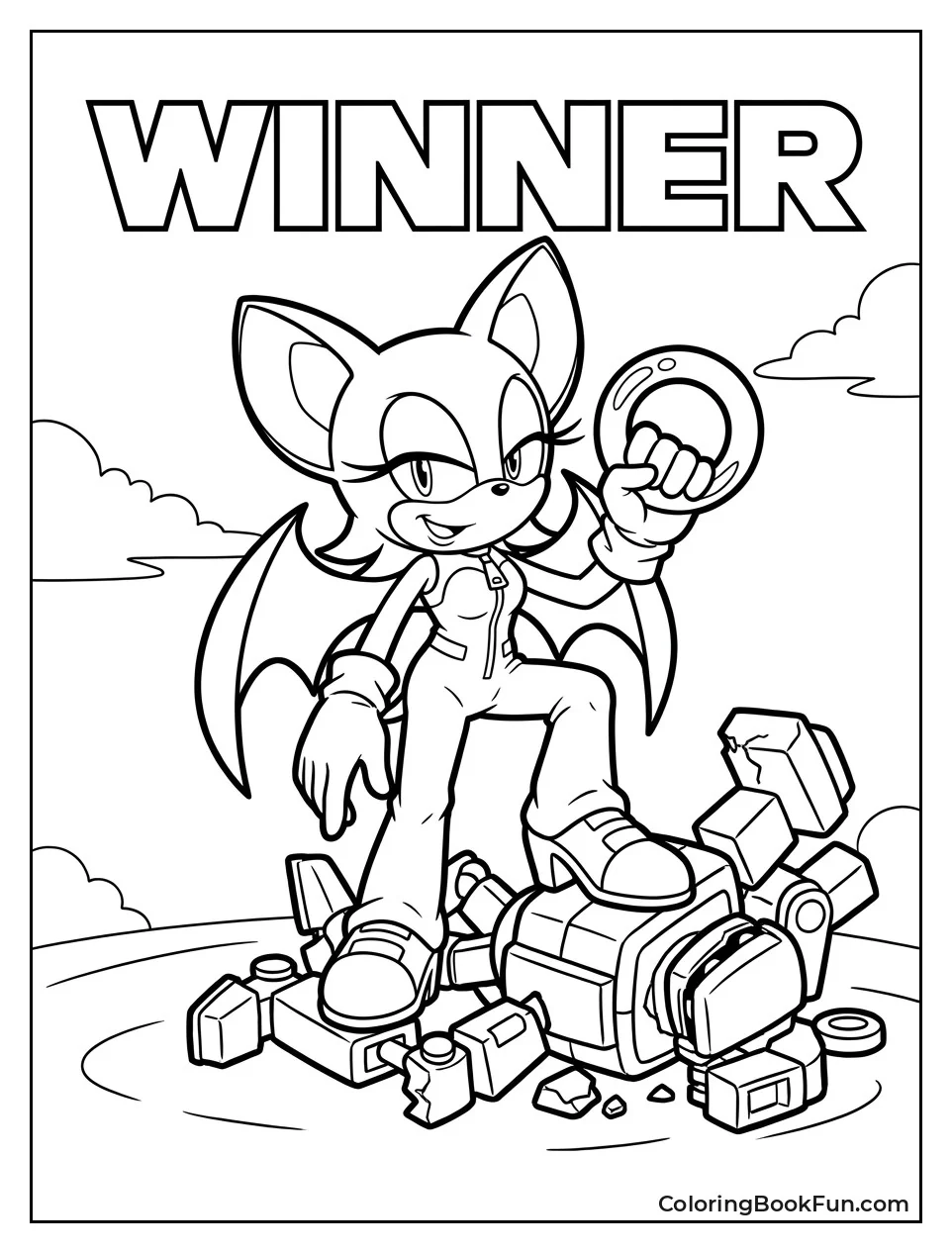 Rouge Stands on Defeated Robot