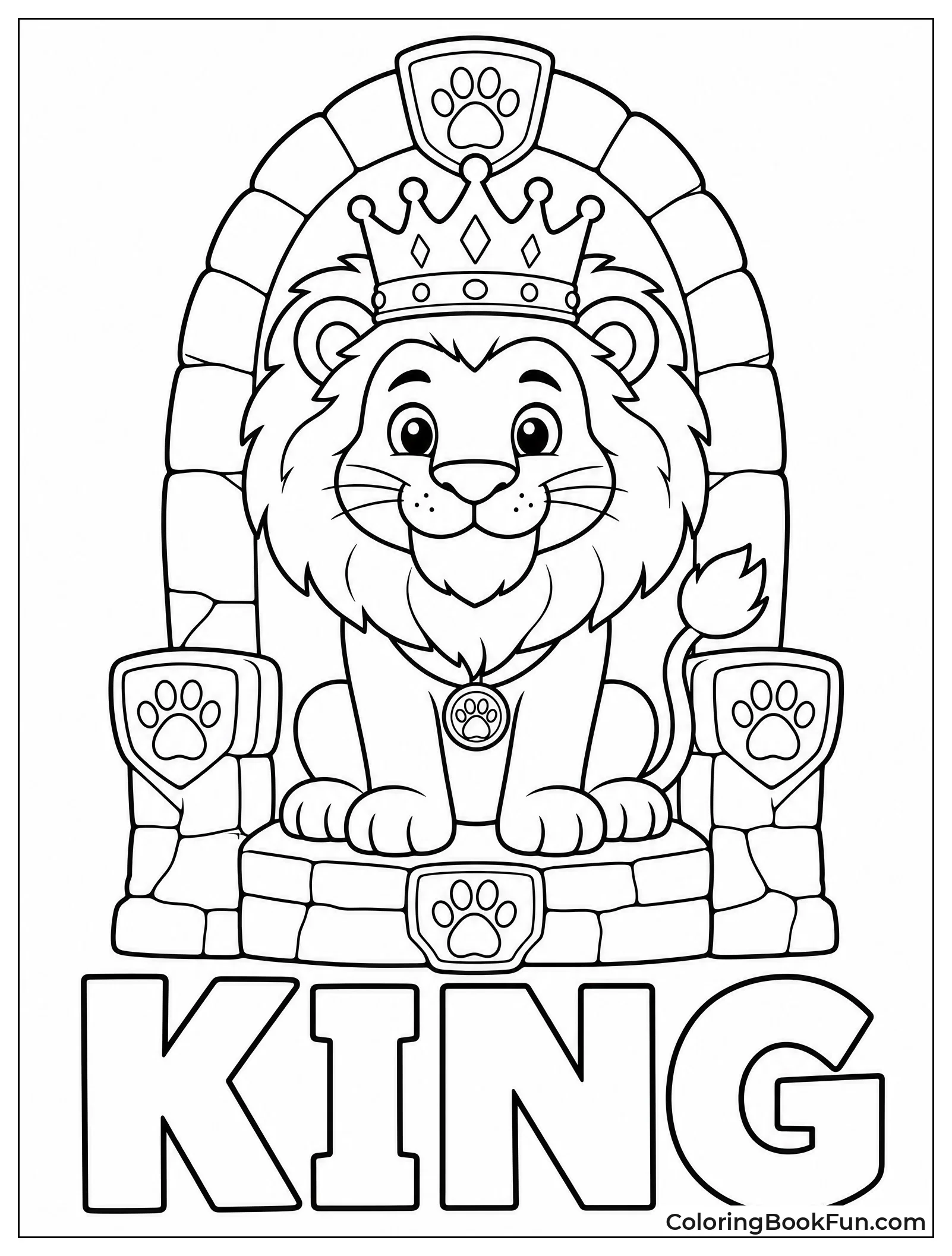 Royal Lion on Stone Throne