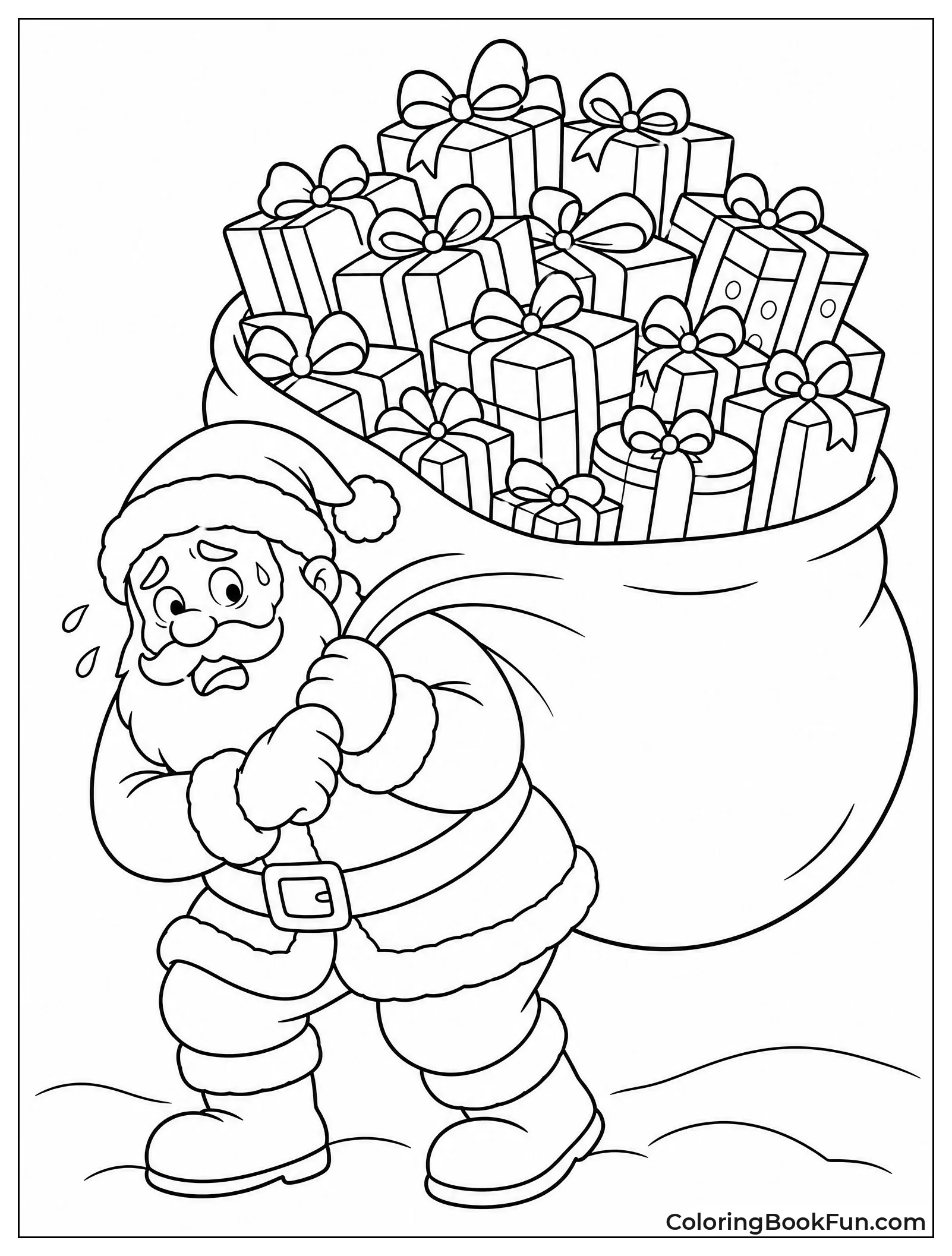 Santa Carrying a Huge Sack