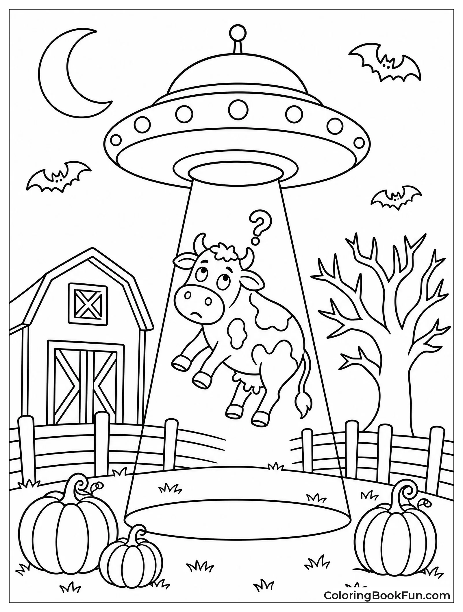 Alien UFO Lifting a Cow