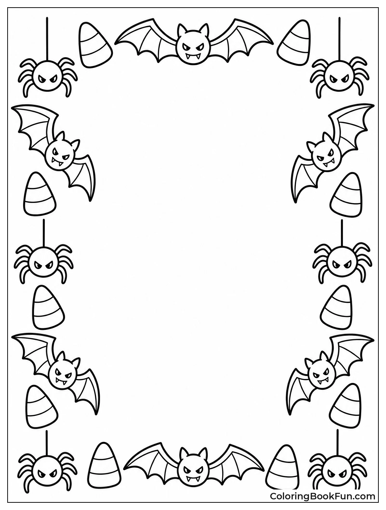 Candy Corn Border with Bats
