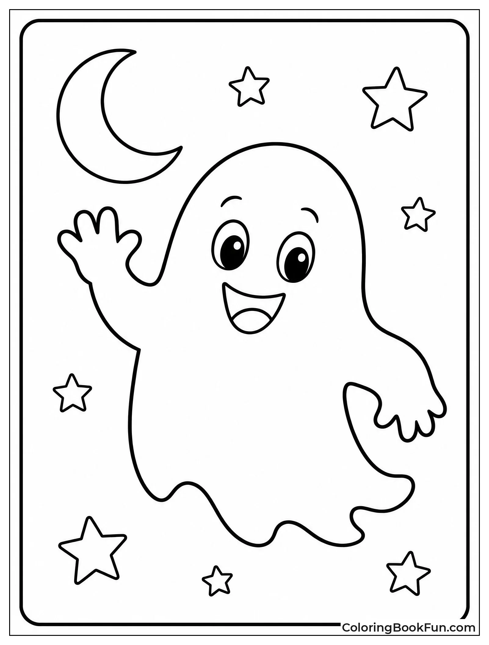 Friendly Ghost Waving Hello